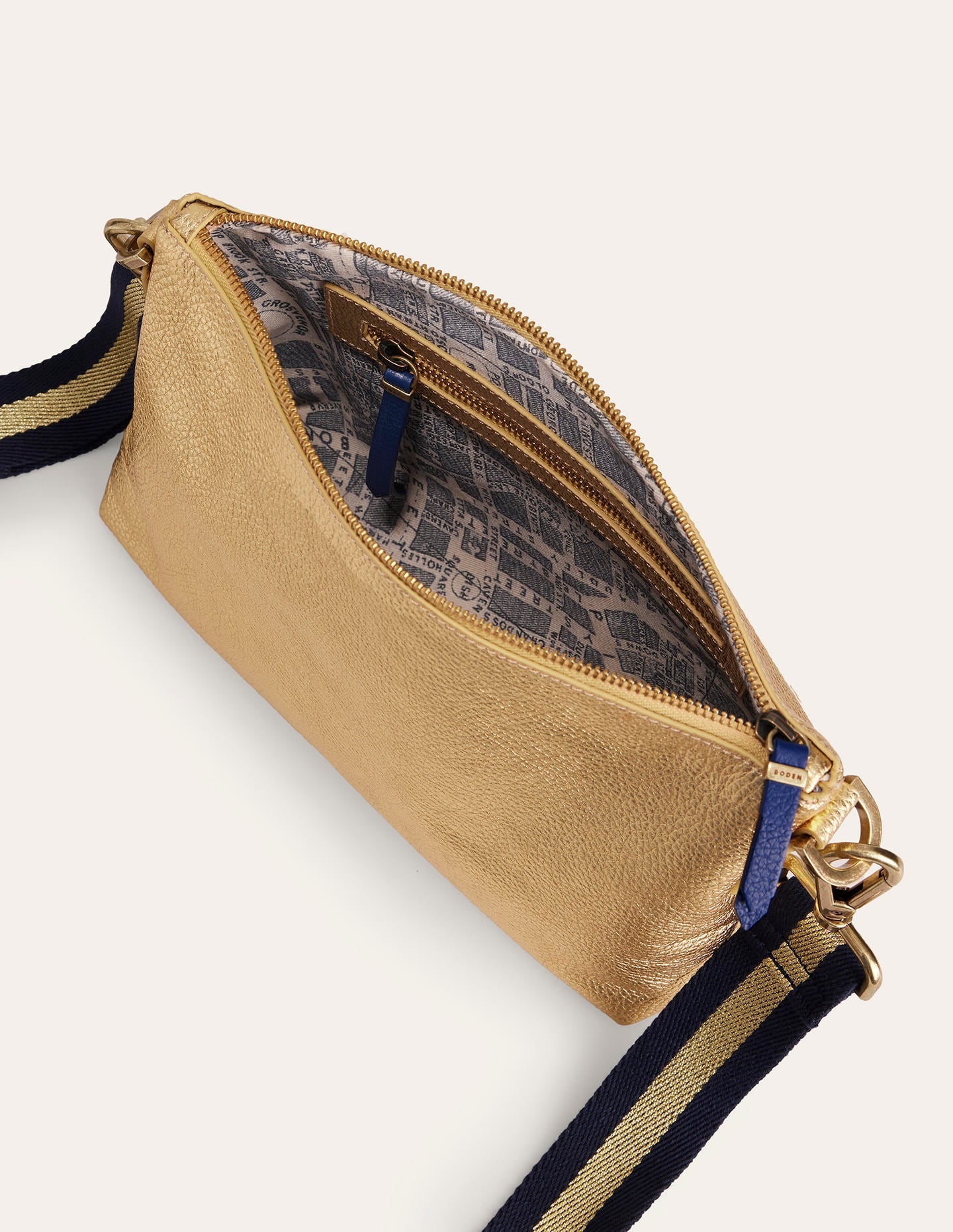 Leather Crossbody-Gold Metallic-4