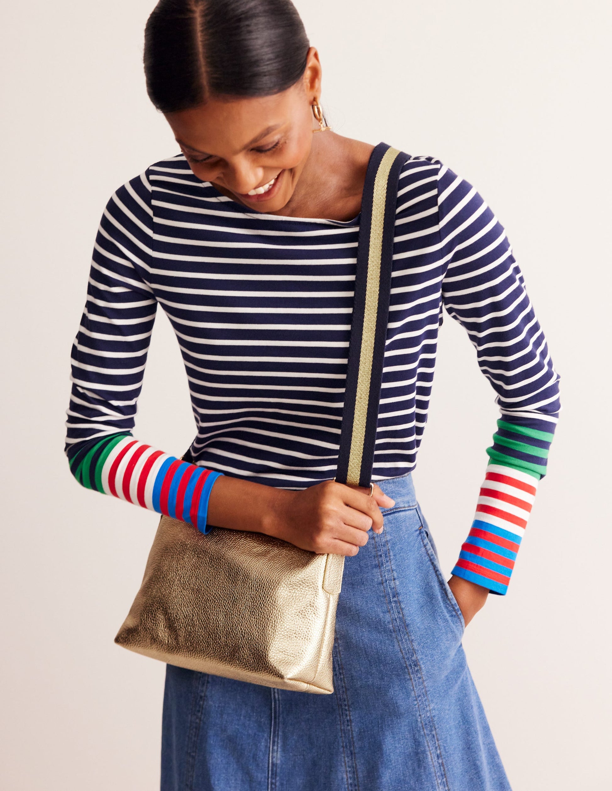 Leather Crossbody-Gold Metallic-1