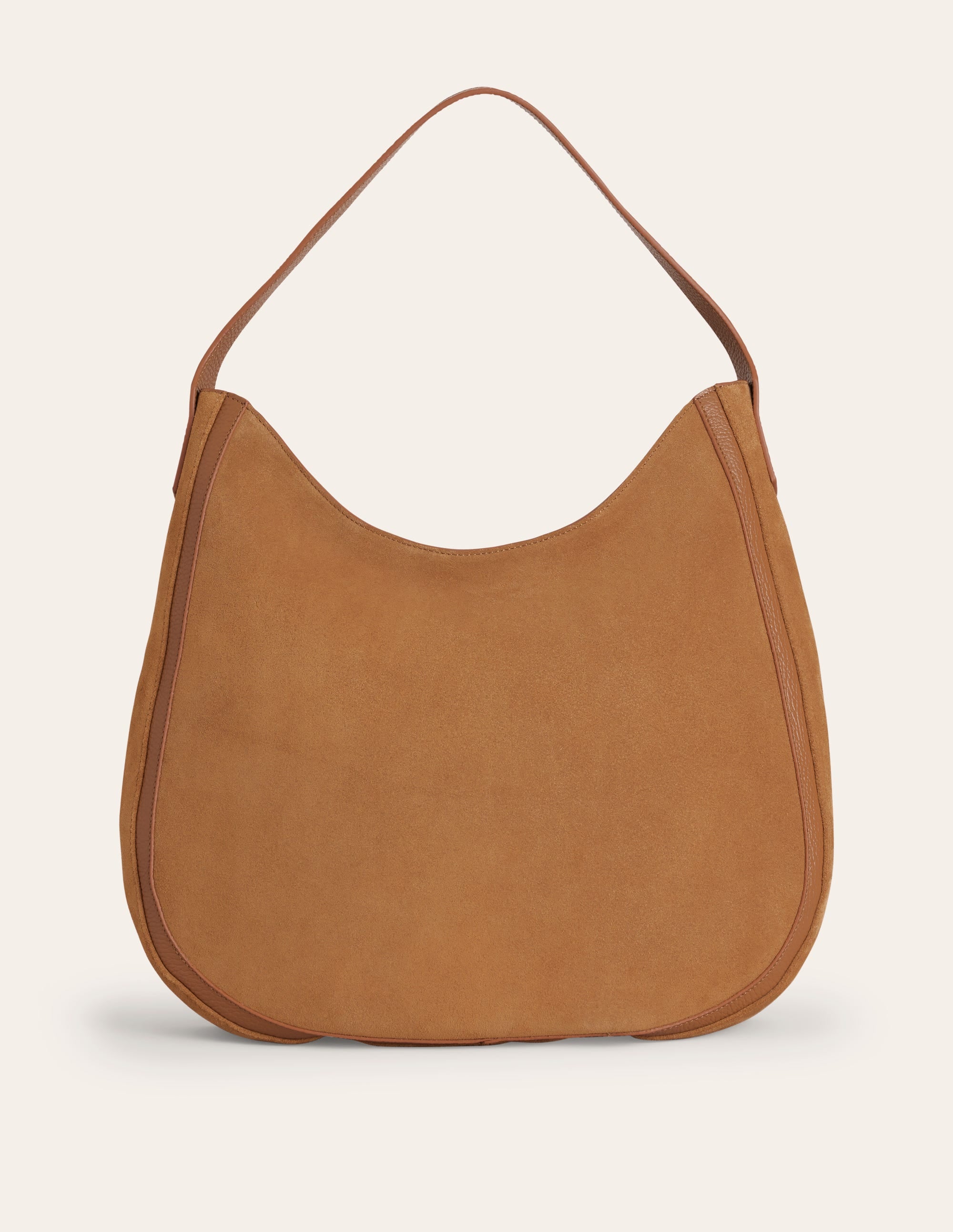 Suede Hobo Bag-Tan - Image 1