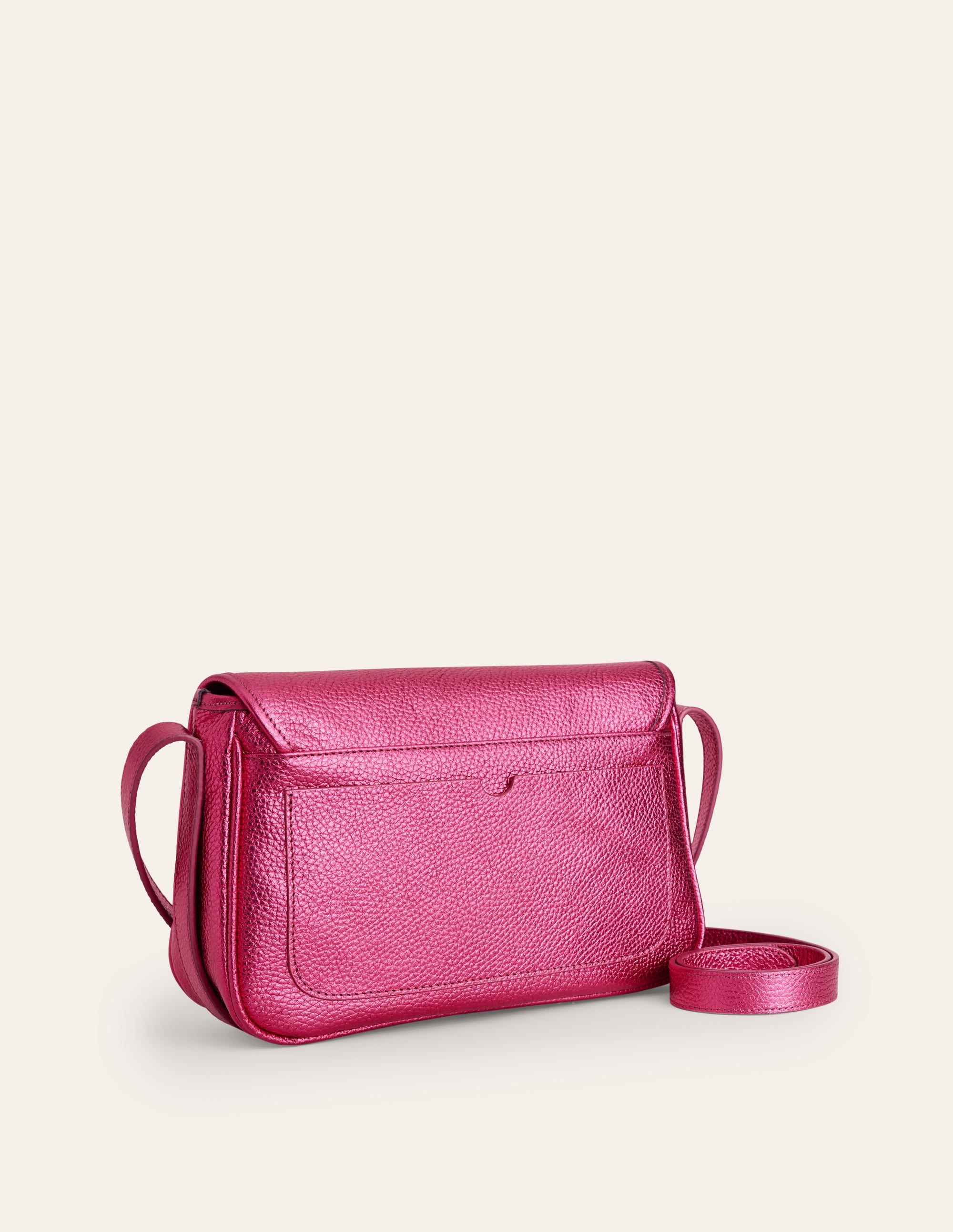 Iris Snaffle Leather Bag-Metallic Pink - Image 3