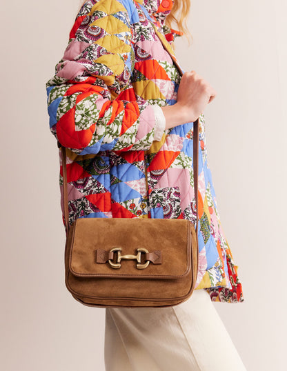 Iris Snaffle Leather Bag-Tan-1