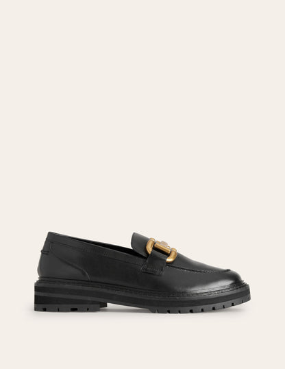Iris Chunky Snaffle Loafers-Black-2
