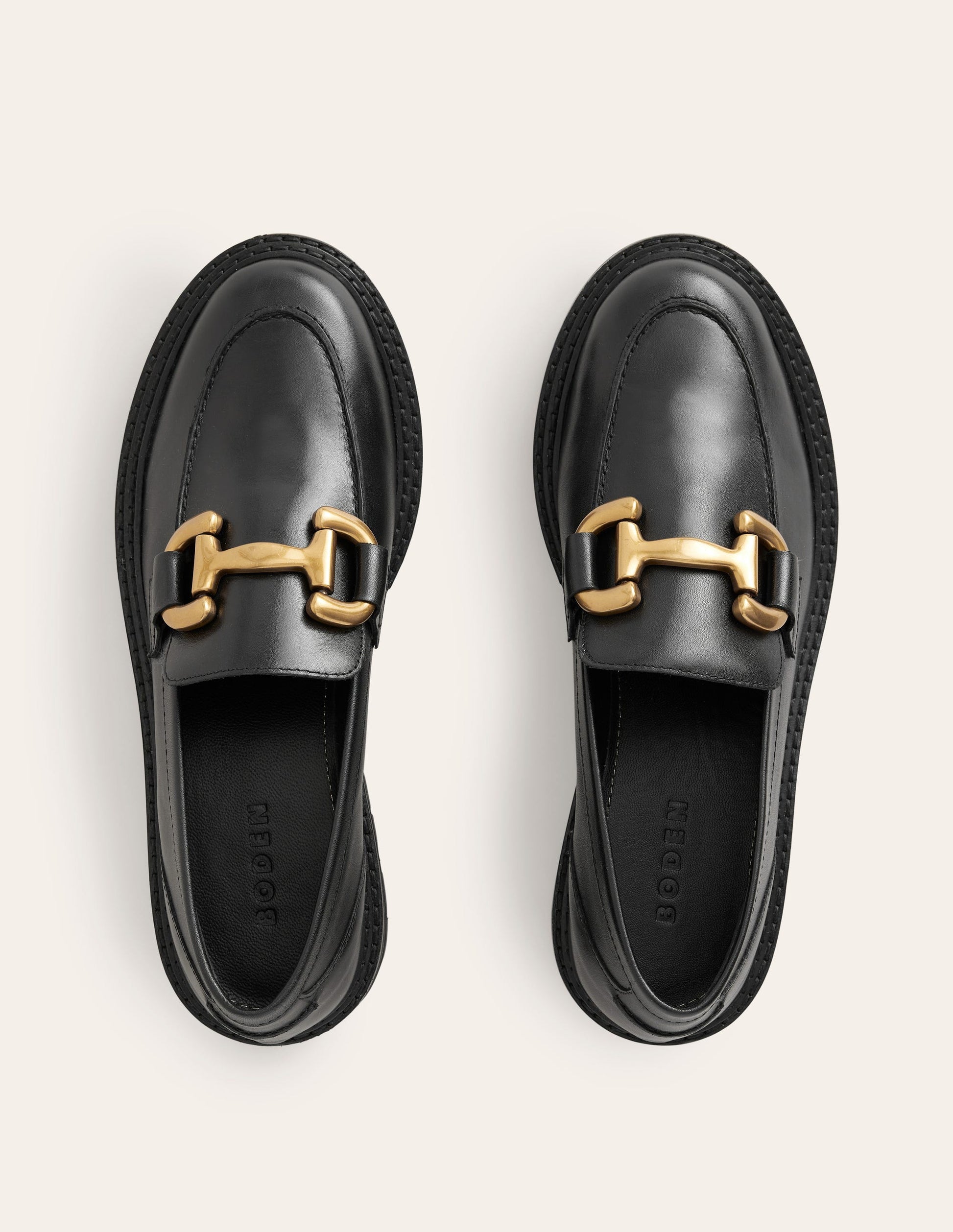 Iris Chunky Snaffle Loafers-Black-5