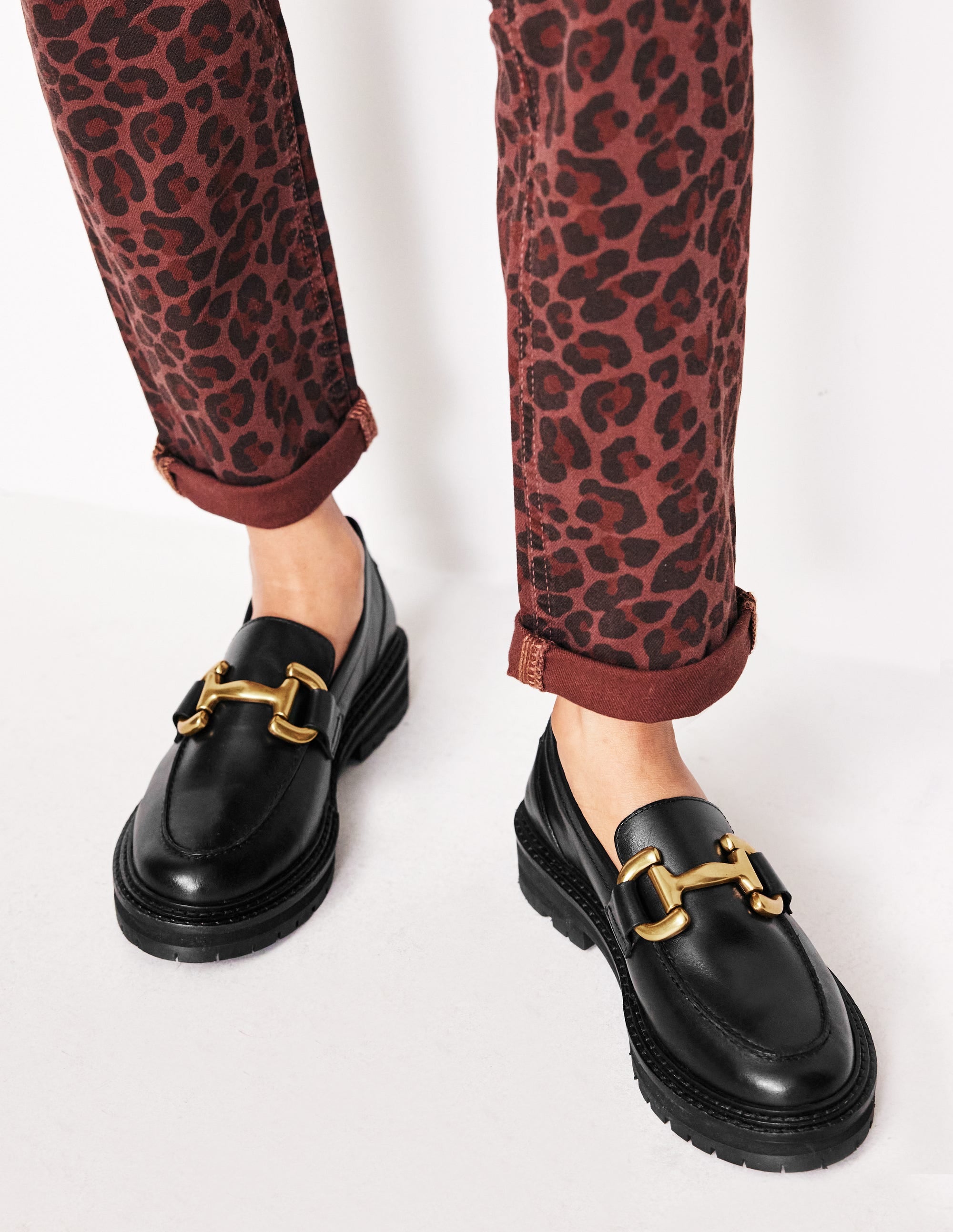 Iris Chunky Snaffle Loafers-Black - Image 1