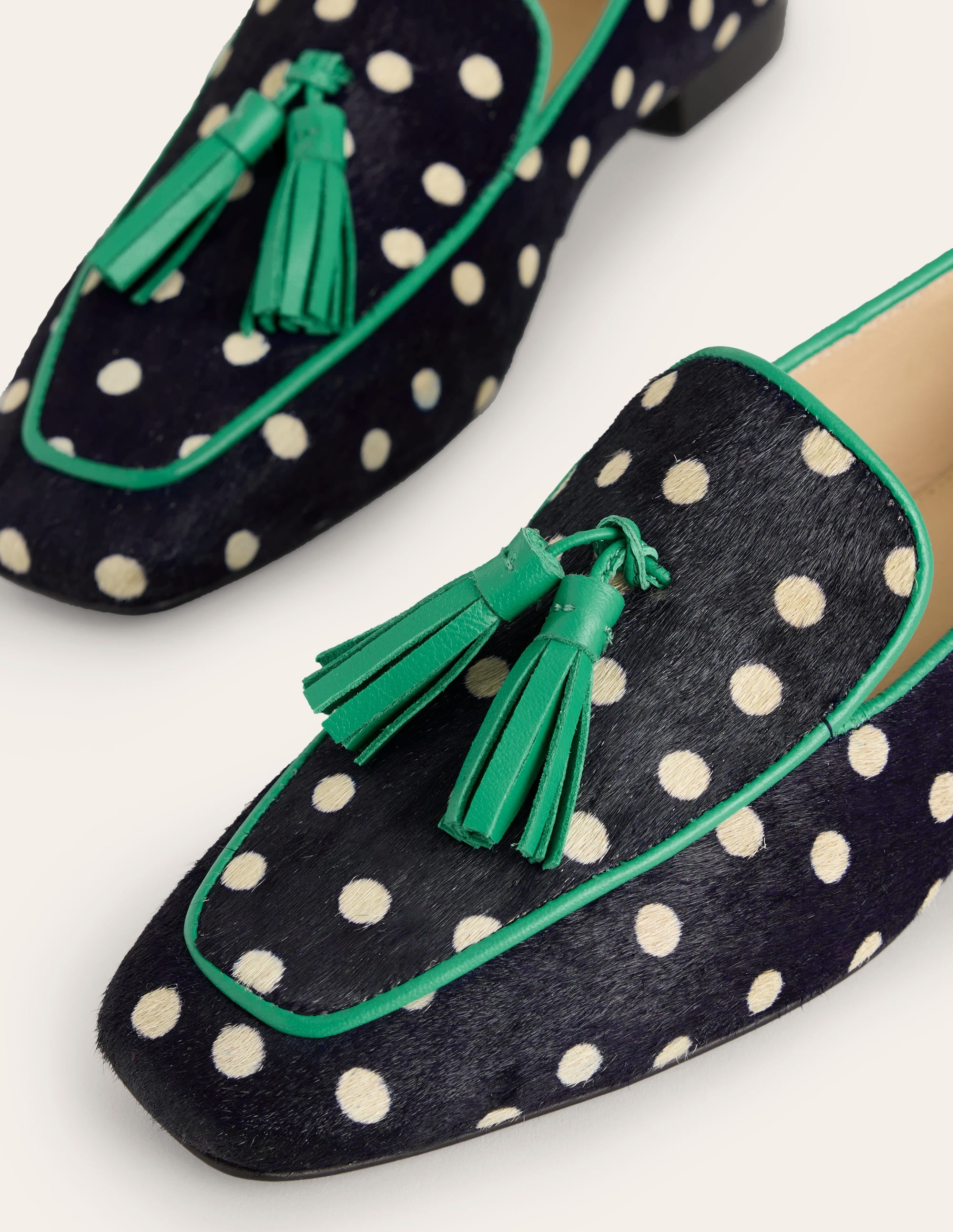 Soft Slipper Flats-Navy, Ecru Spot - Image 3