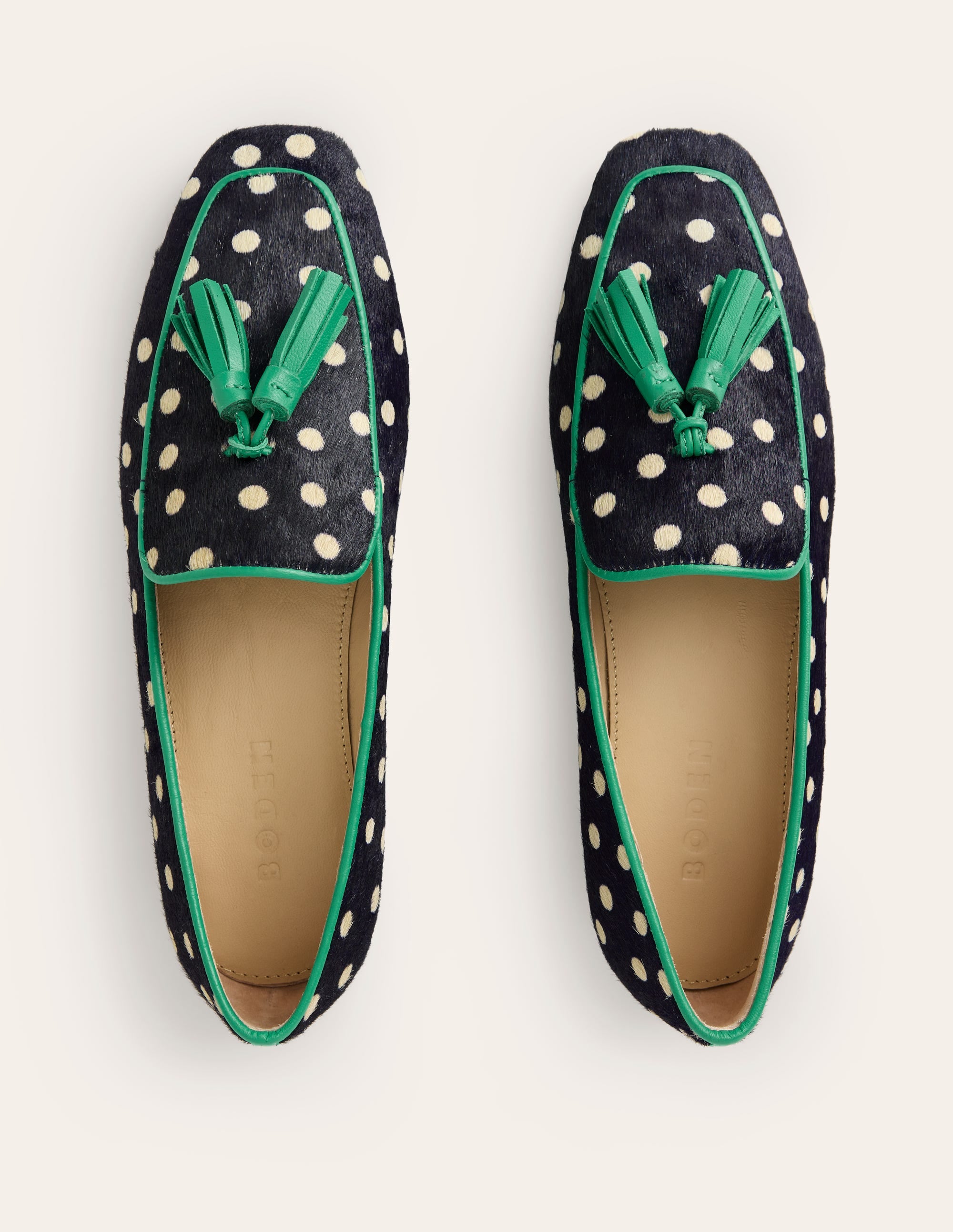 Soft Slipper Flats-Navy, Ecru Spot - Image 4