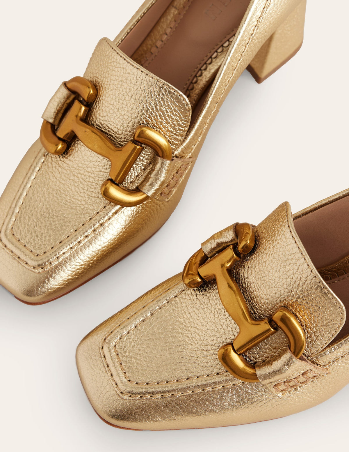 Iris Snaffle Heeled Loafers-Gold - Image 4