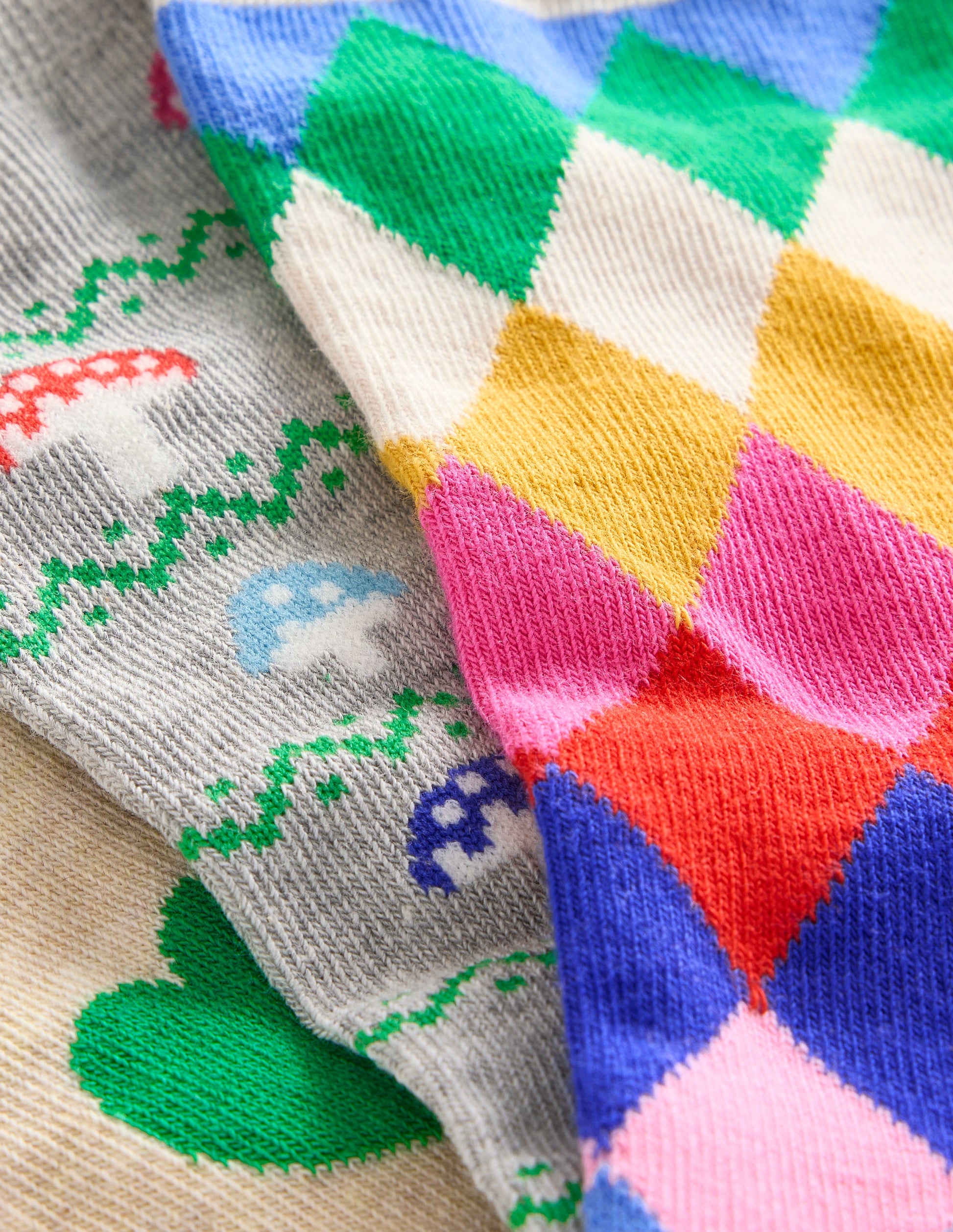 3 Pack Novelty Socks-Rainbow Novelty-3