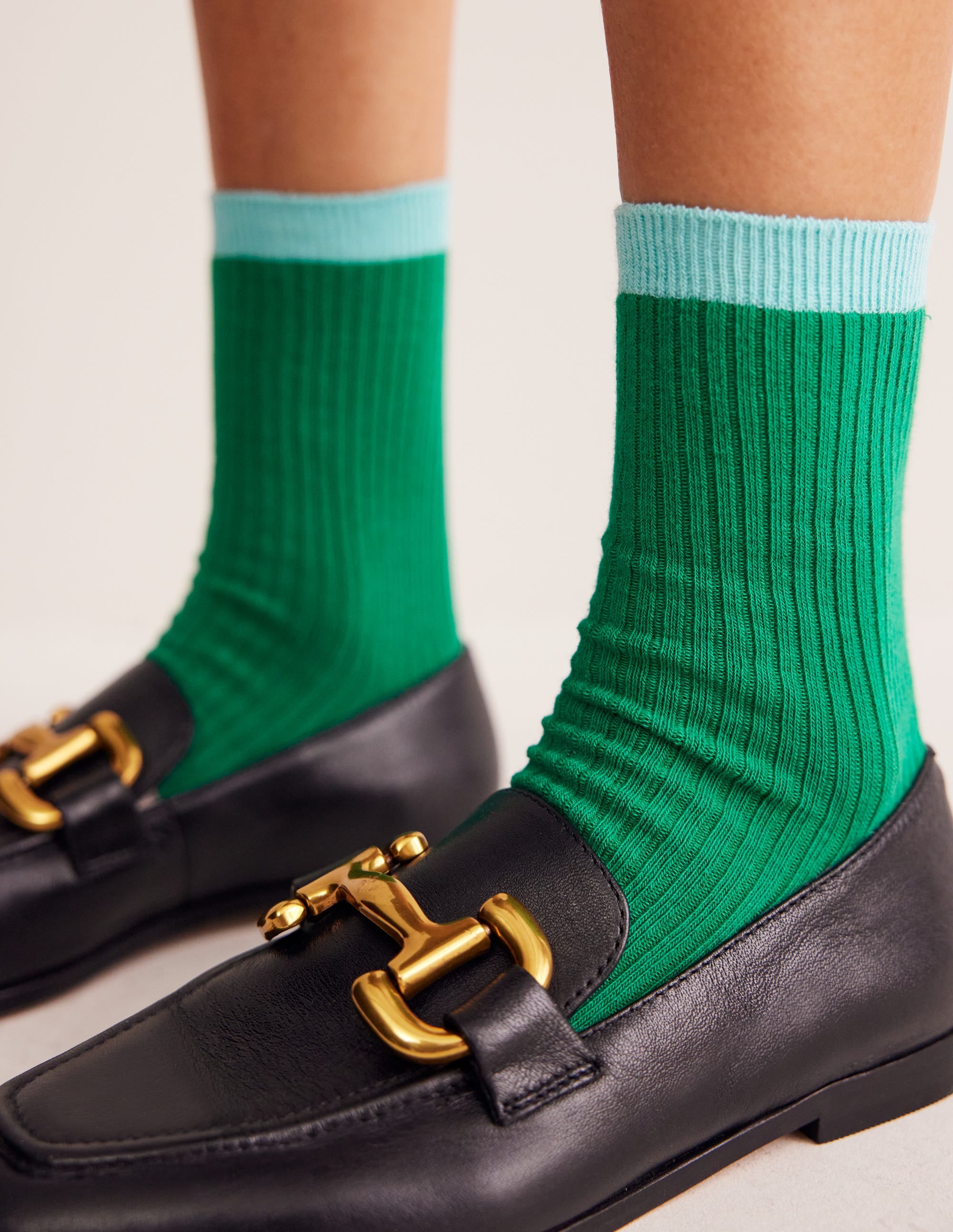 3 Pack Ribbed Ankle Socks-Colour Block - Image 2