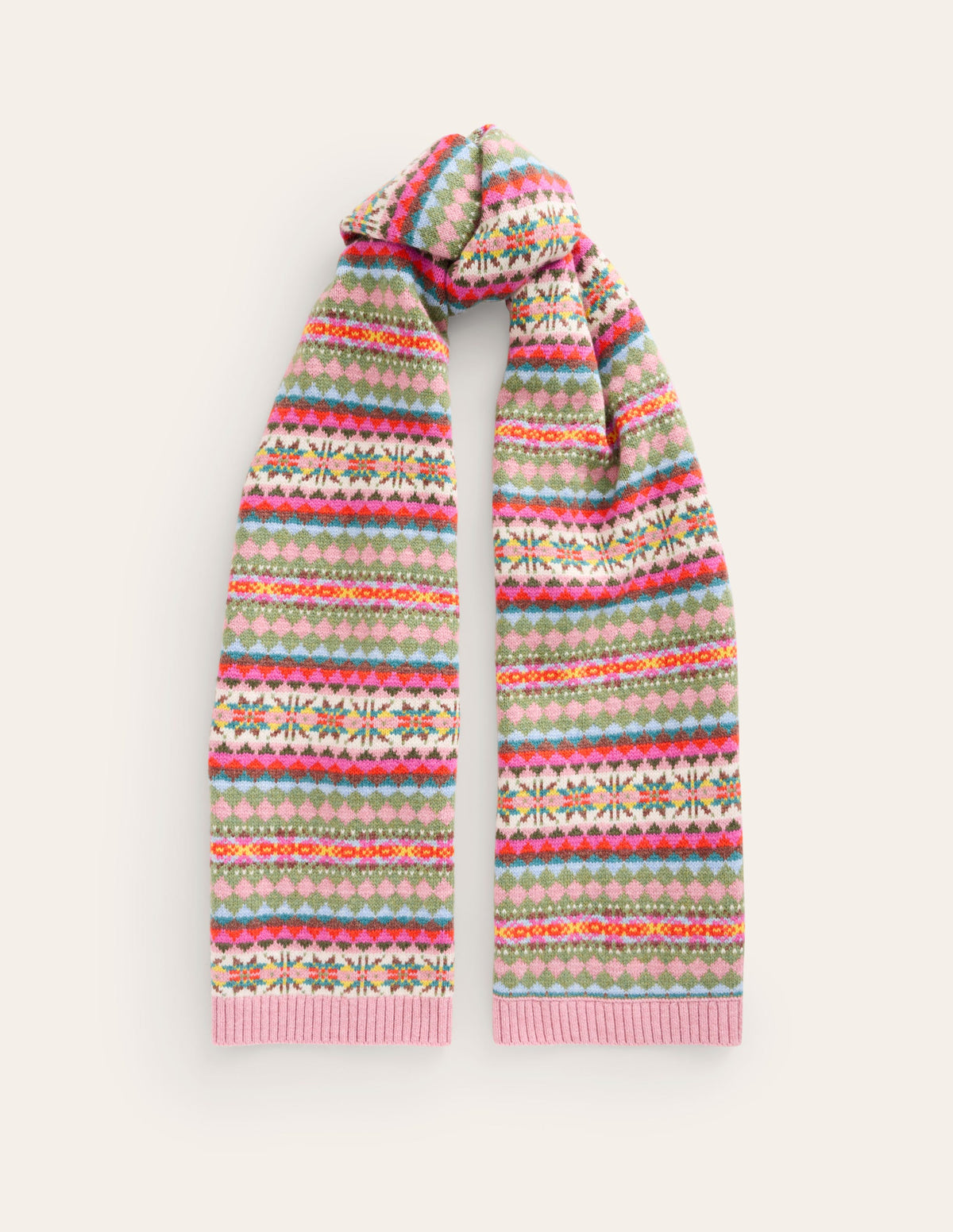 Fair Isle Scarf-Pink - Image 2