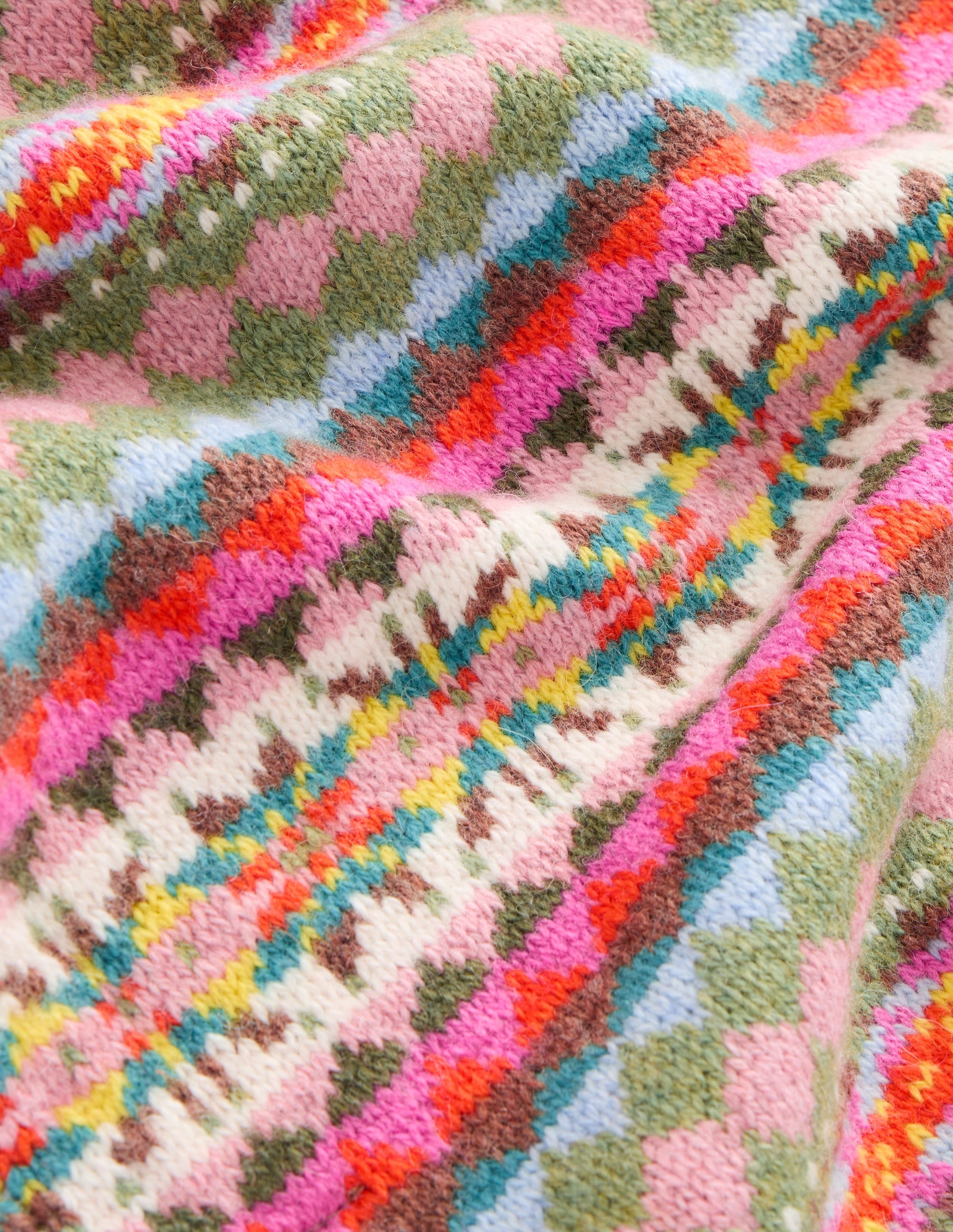 Fair Isle Scarf-Pink - Image 3
