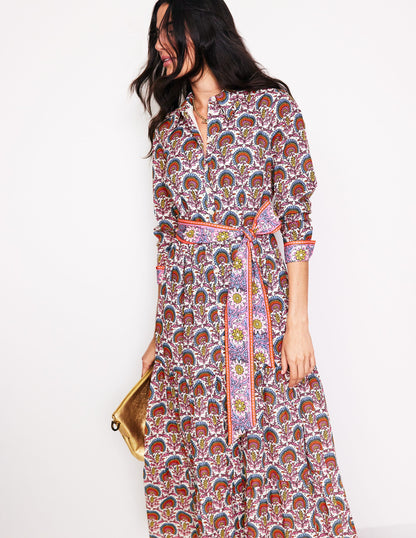 Flo Cotton Midi Shirt Dress-Passion Bud-1