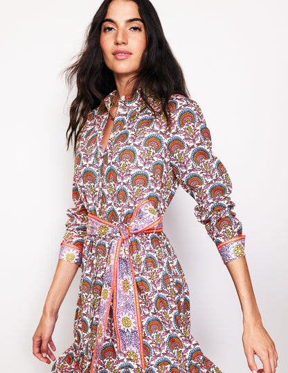 Flo Cotton Midi Shirt Dress-Passion Bud-3