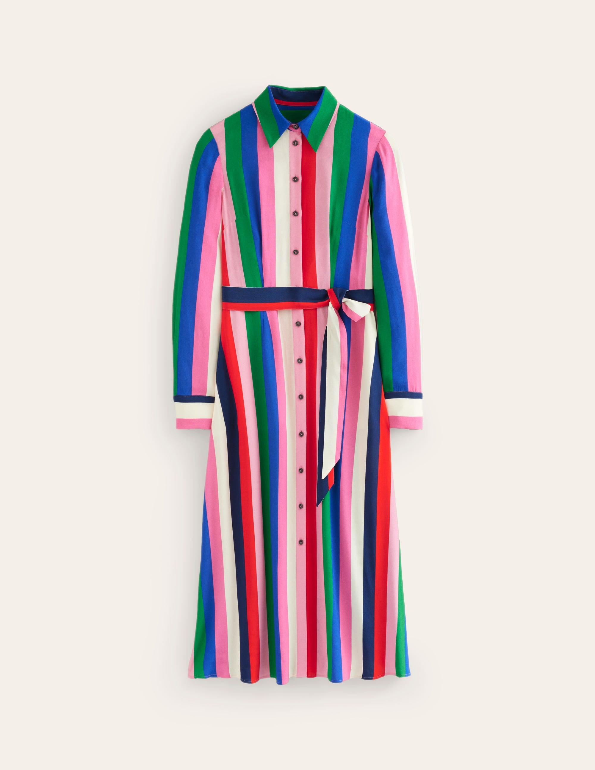 Kate Midi Shirt Dress-Rainbow Stripe - Image 7