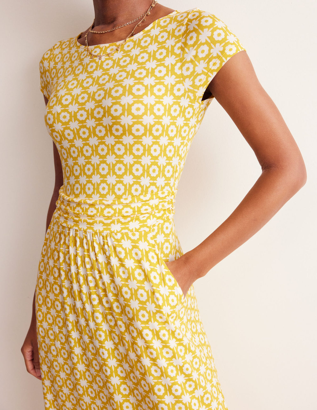 Amelie Jersey Midi Dress-Passion Fruit, Blossom Tile - Image 2
