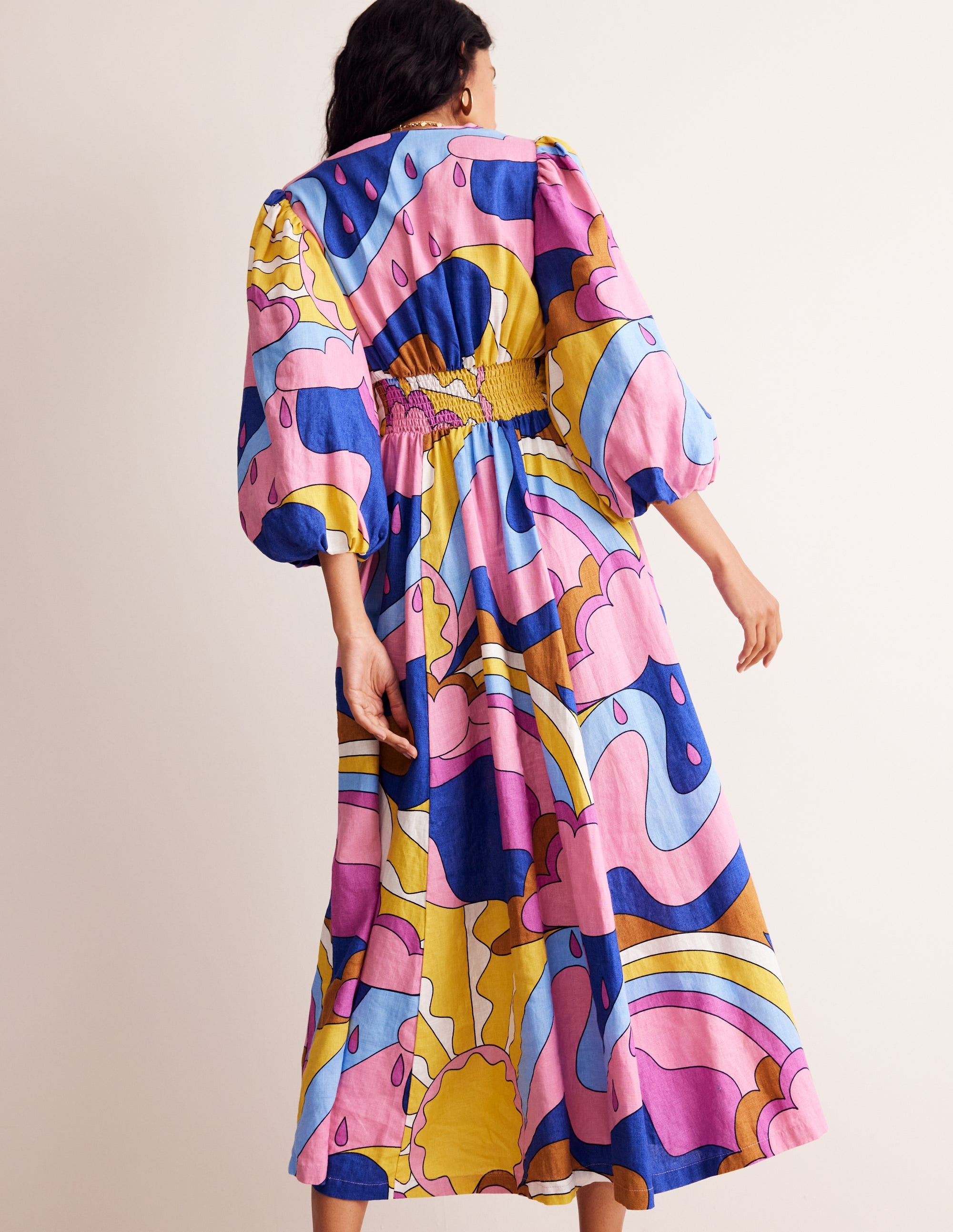Lola Blouson Maxi Dress-Orchid Smoke, Sunshine - Image 3