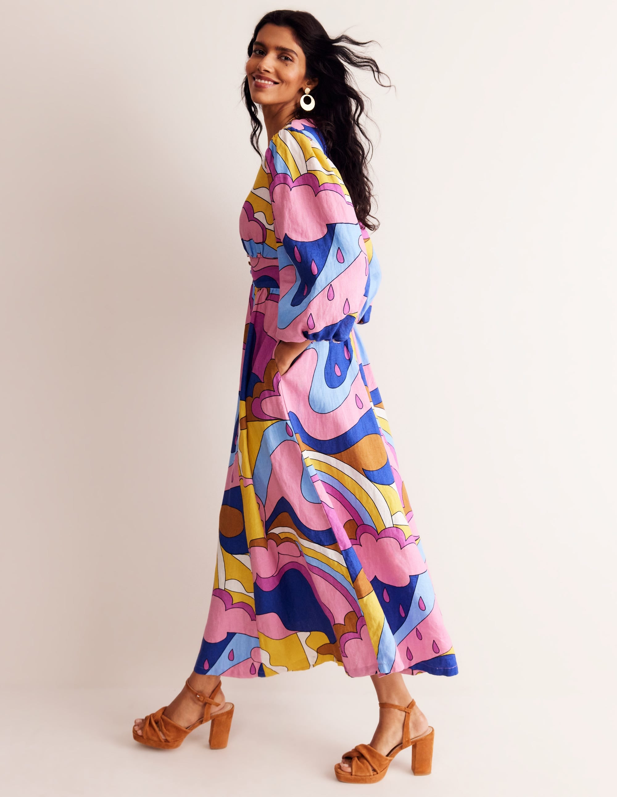 Lola Blouson Maxi Dress-Orchid Smoke, Sunshine - Image 4