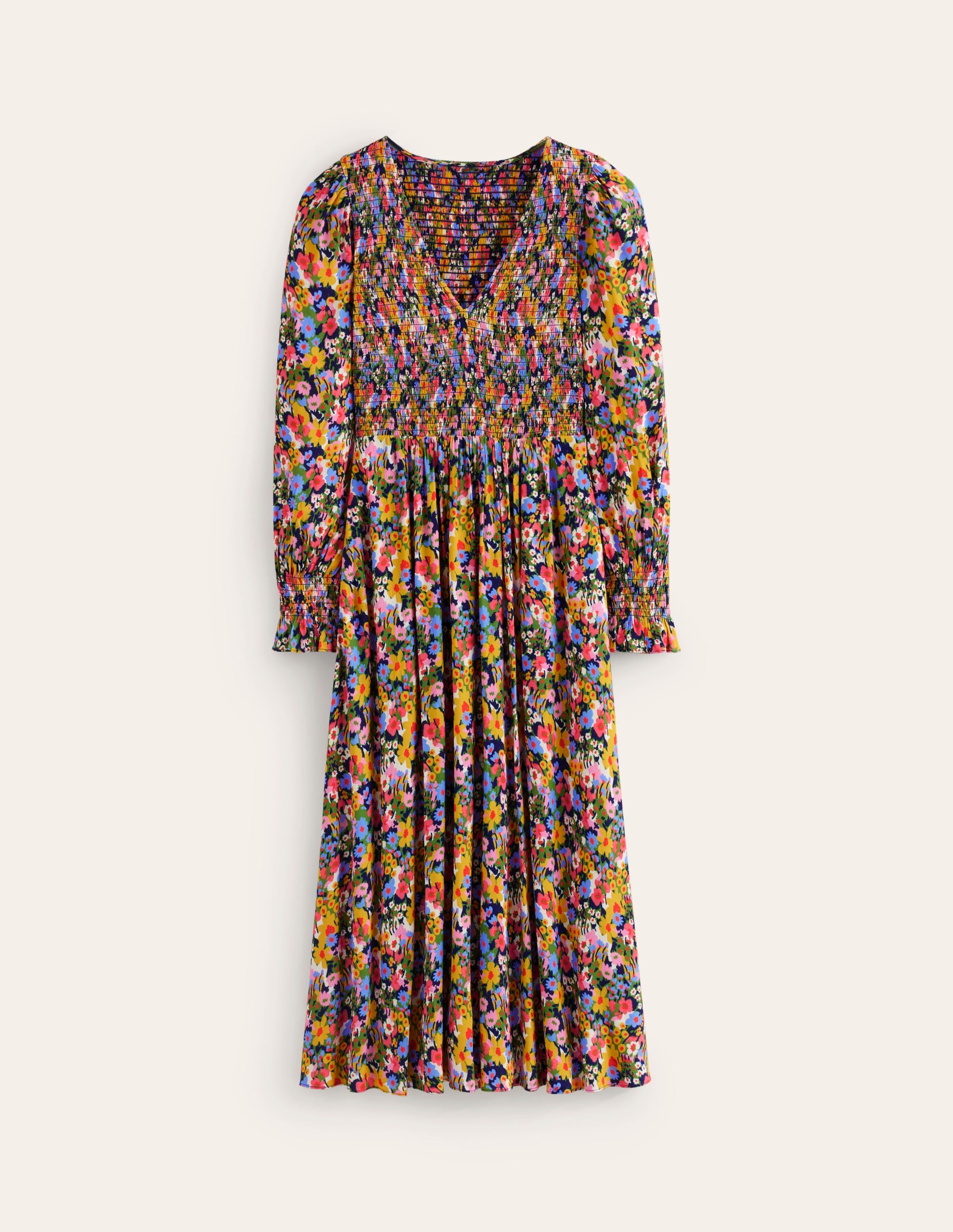 Gemma Smocked Midi Dress-Kale, Meadow Pop - Image 5