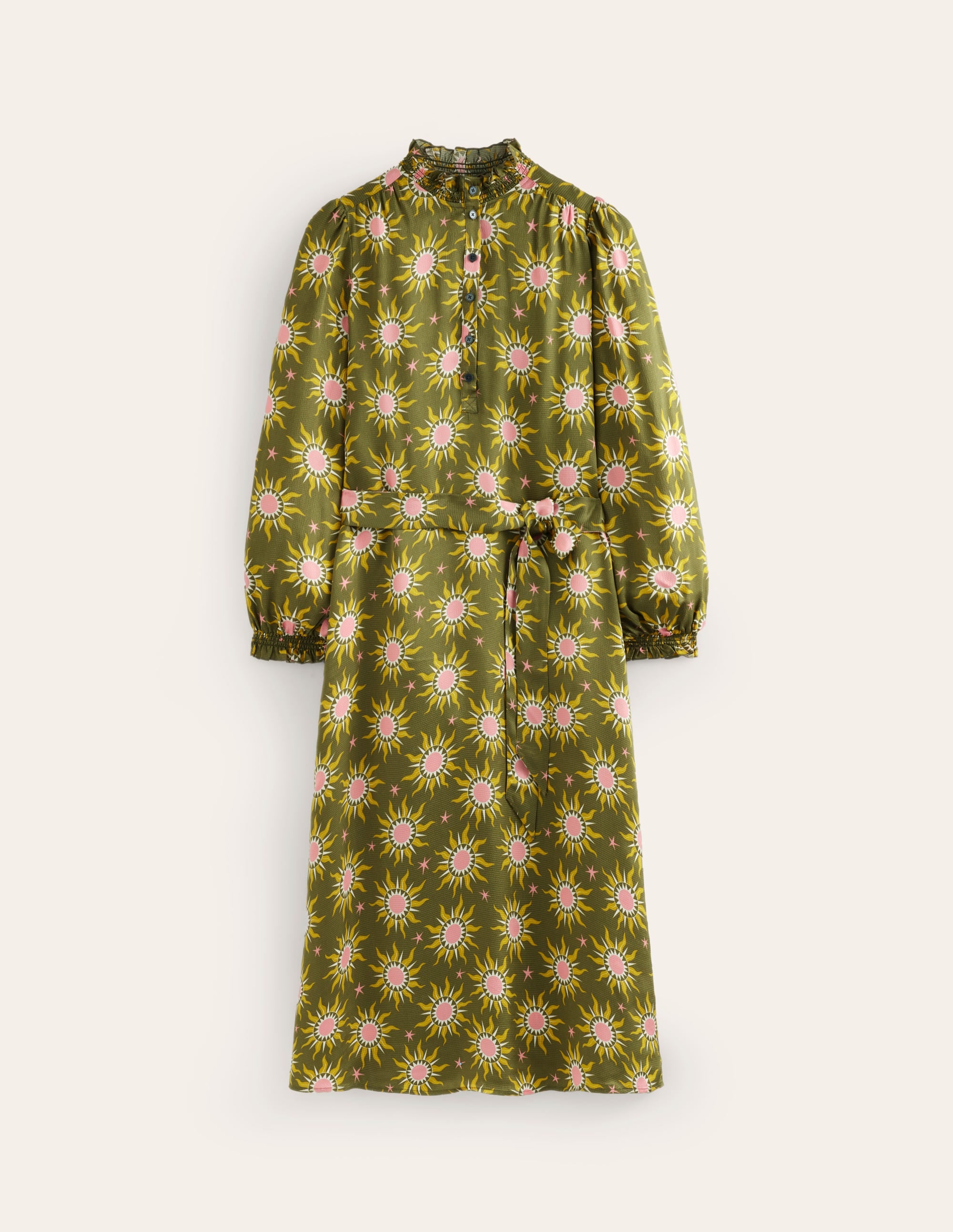 Jasmine Satin Midi Dress-Winter Moss, Celestial - Image 7