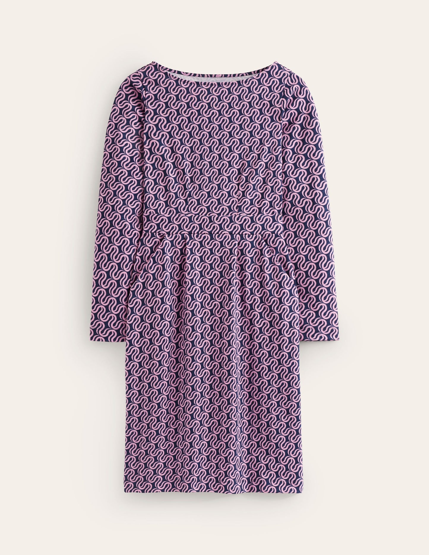 Florrie Long Sleeve Dress-Soft Lavender, Ribbon Wave