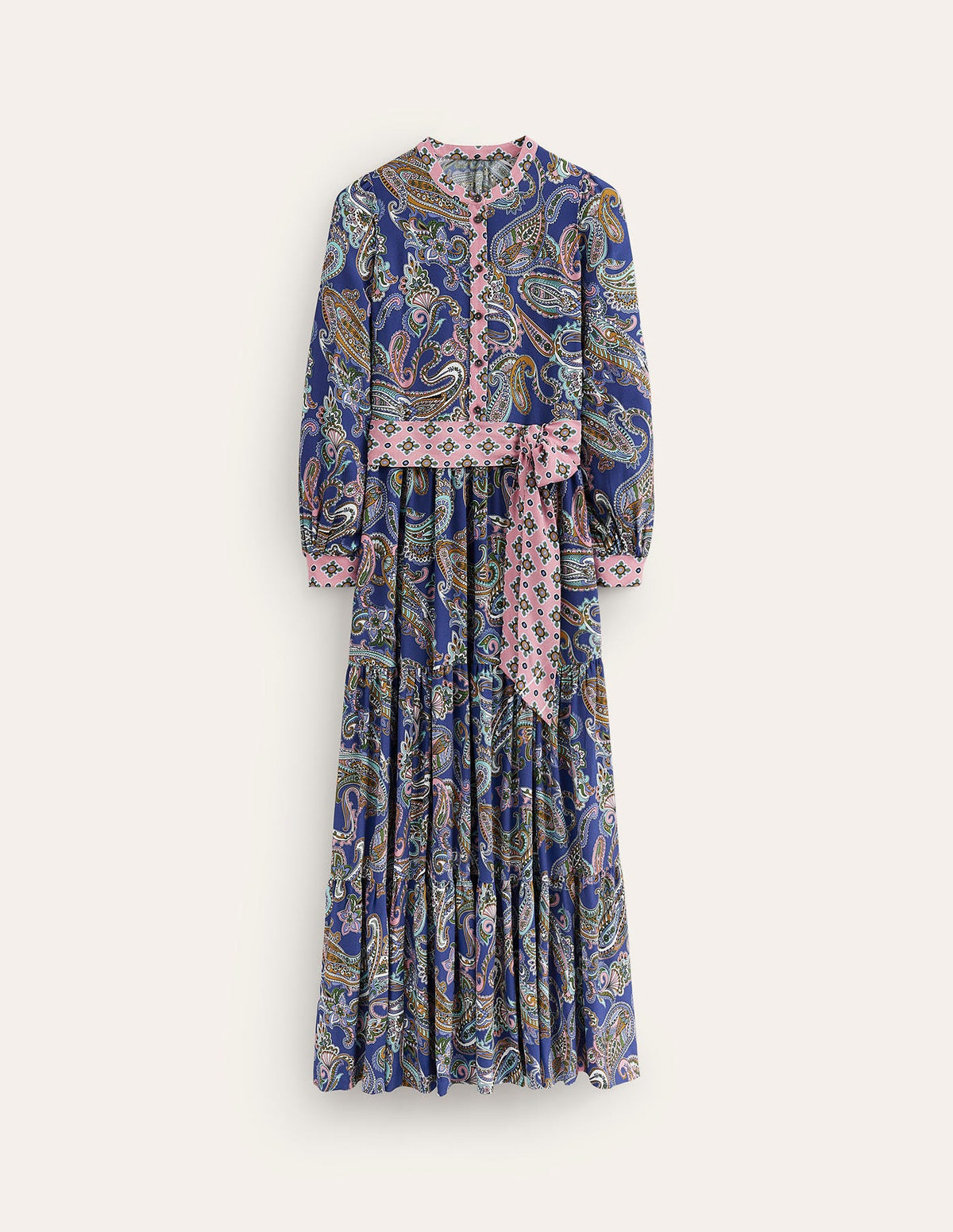 Alba Viscose Maxi Dress-Mazarine Blue, Opulent Paisley - Image 7