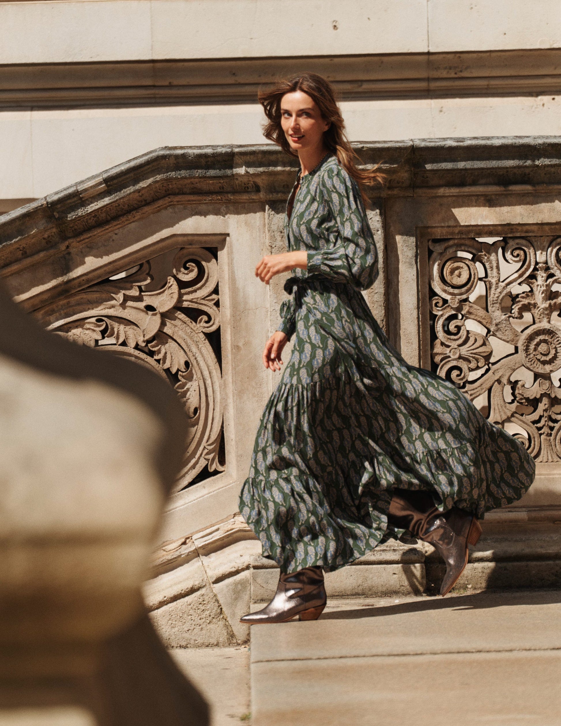 Alba Viscose Maxi Dress-Chive, Tiger-5