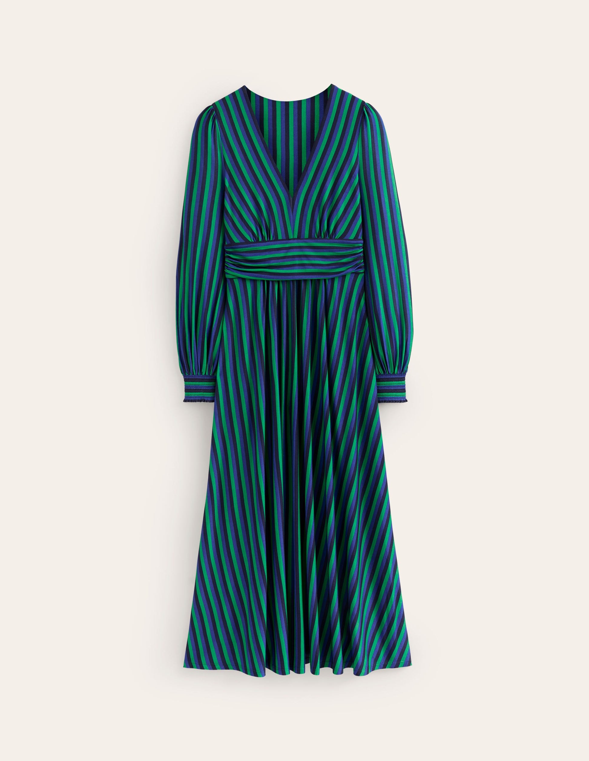 Daphne Jersey Maxi Dress-Rich Emerald, Mazarine Stripe-5