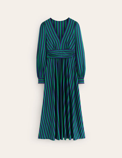 Daphne Jersey Maxi Dress-Rich Emerald, Mazarine Stripe-5