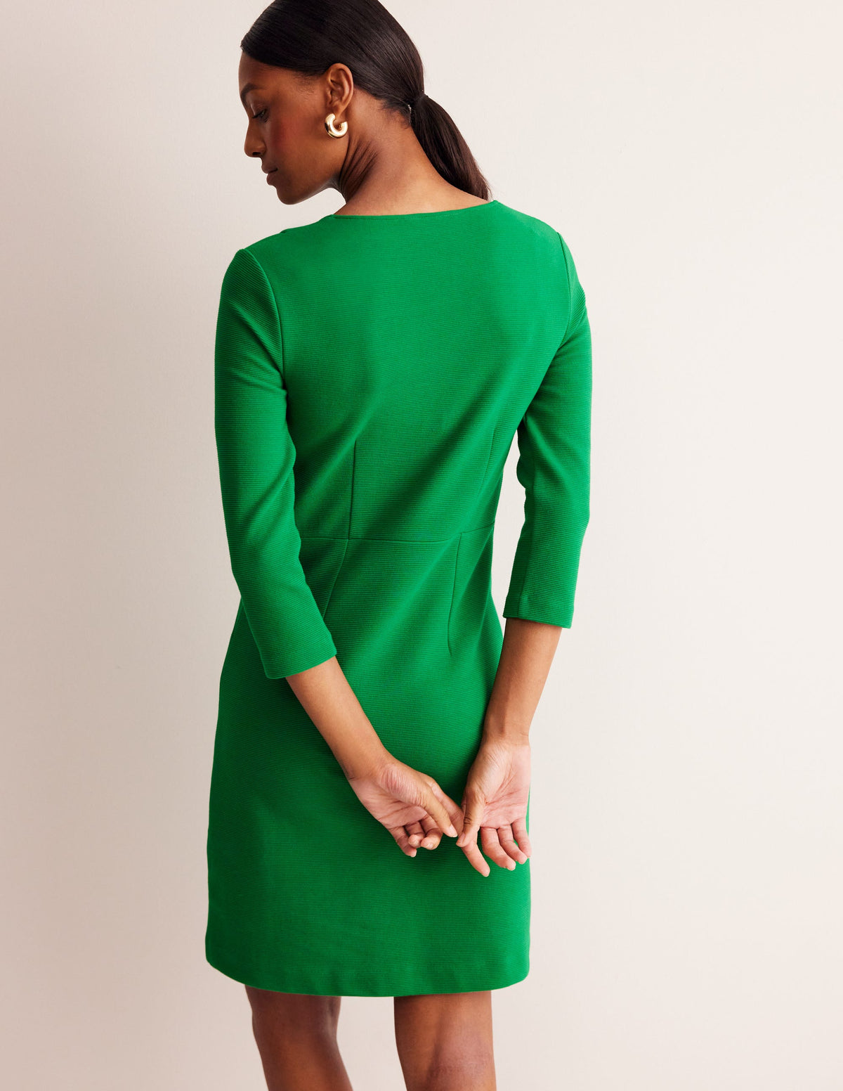 Bronte Ottoman Dress-Rich Emerald - Image 3