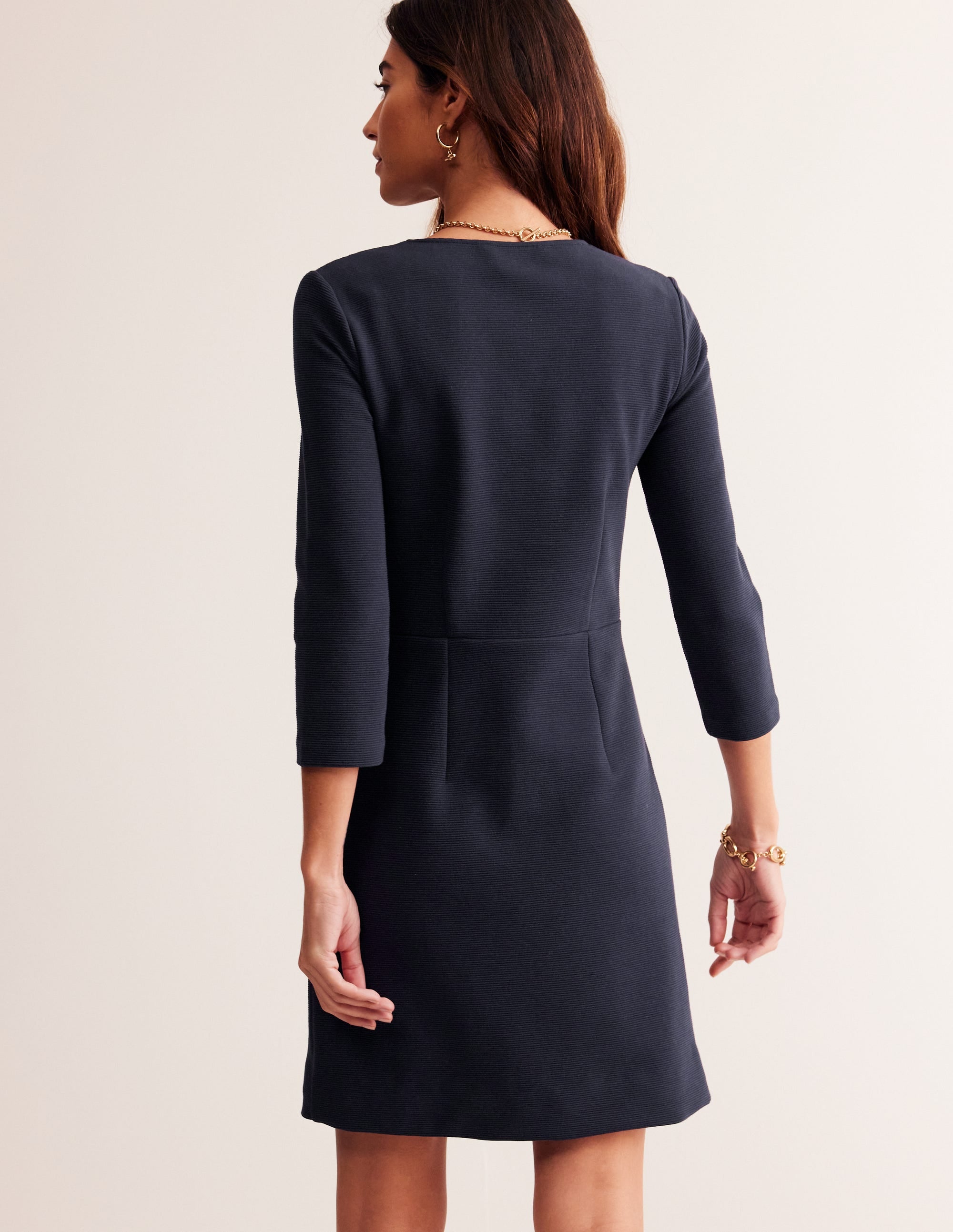 Bronte Ottoman Dress-Navy - Image 3