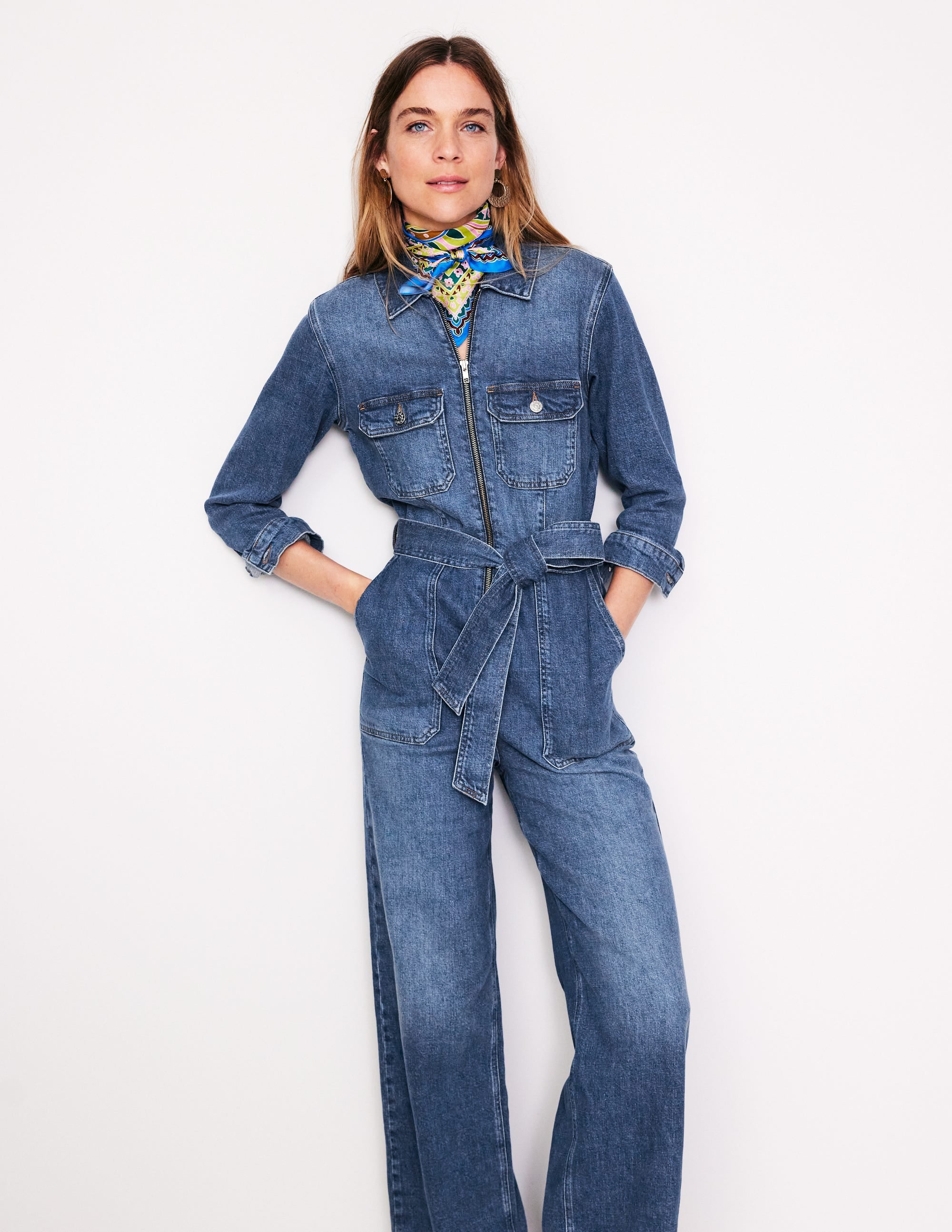 Denim Utility Jumpsuit-Mid Vintage - Image 1