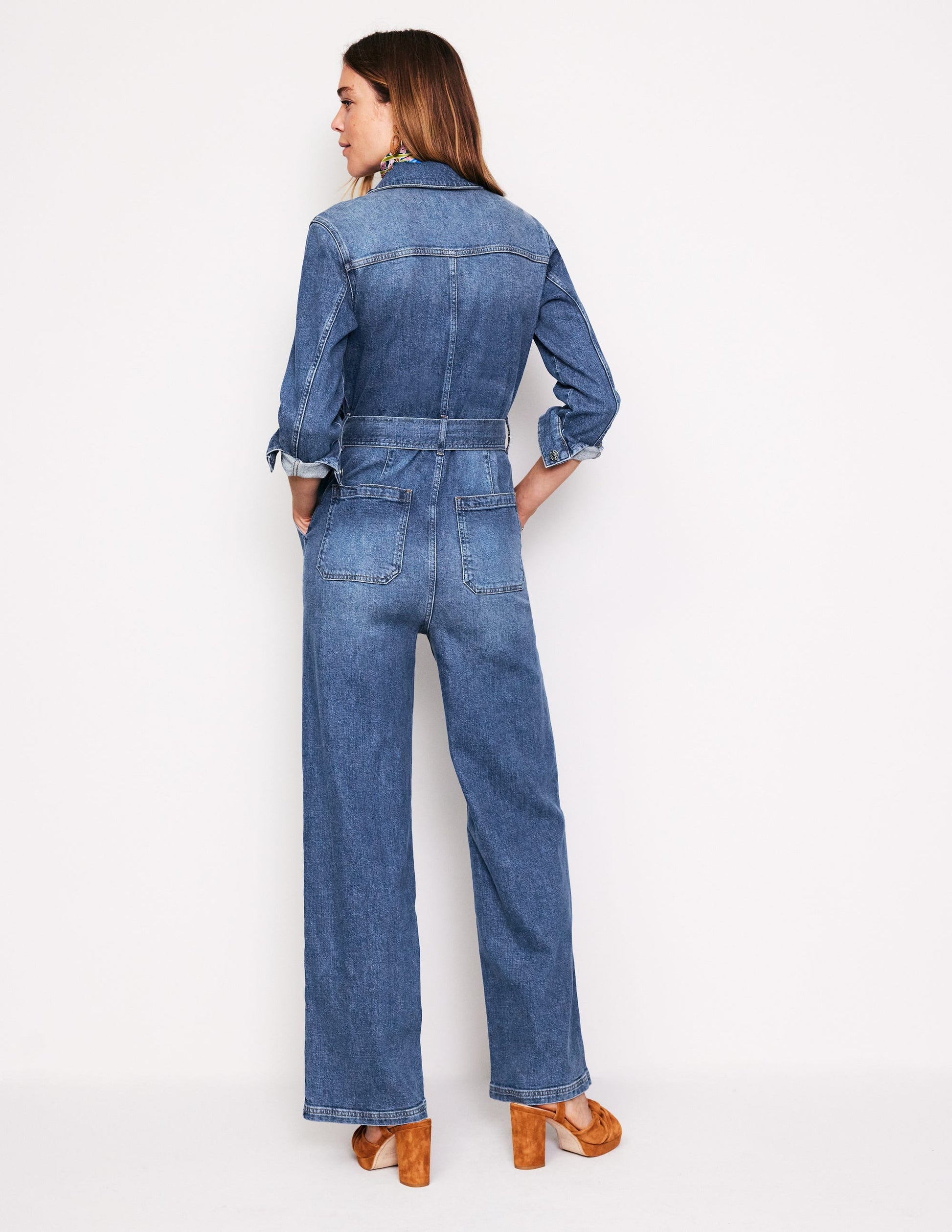 Denim Utility Jumpsuit-Mid Vintage-4