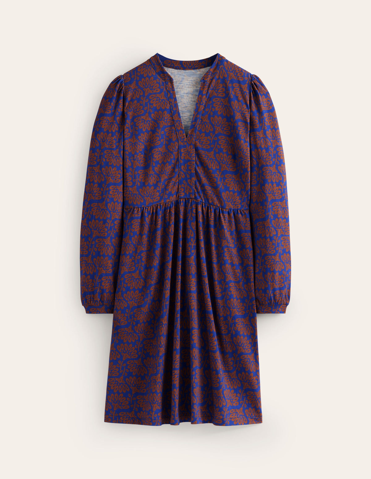 Naomi Relaxed Jersey Dress-Gingerbread, Dandelion Sprig-5