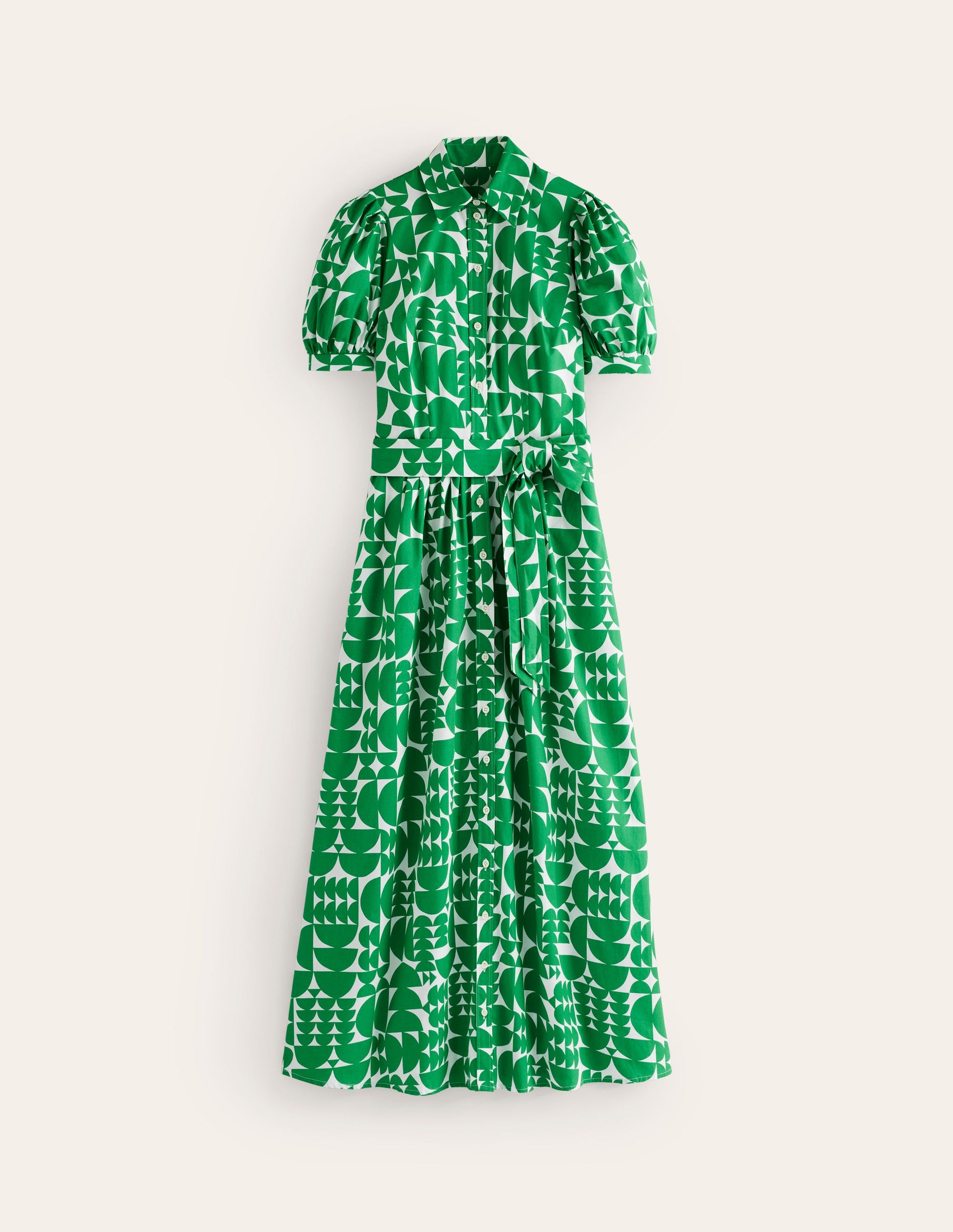 Alexa Maxi Shirt Dress-Green, Geometric Pop-7