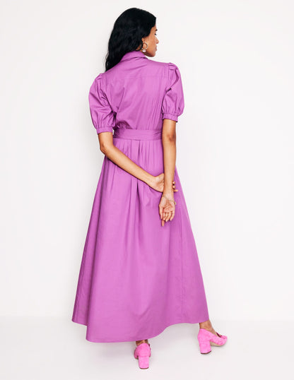 Alexa Maxi Shirt Dress-Foxglove-3