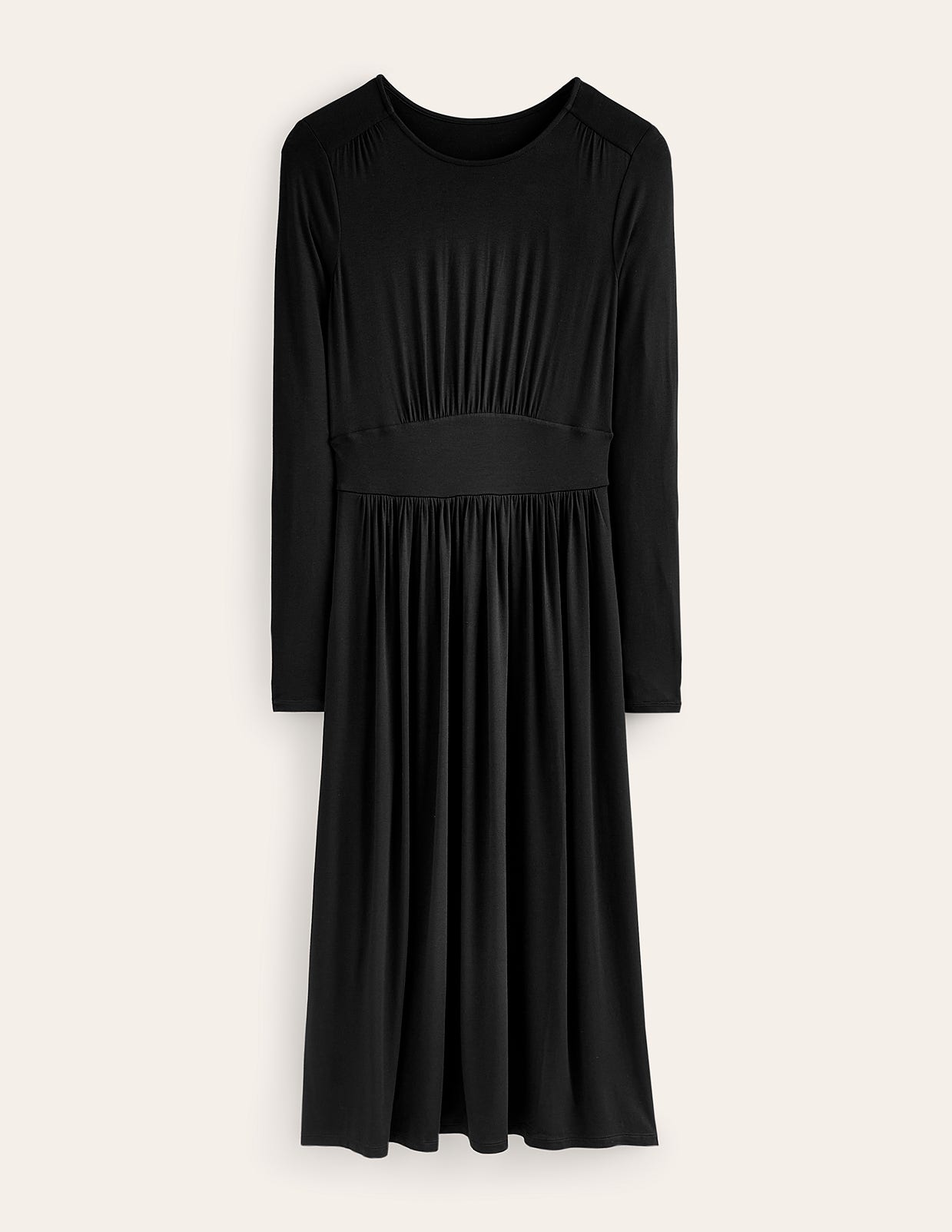 Thea Long Sleeve Jersey Dress-Black - Image 5