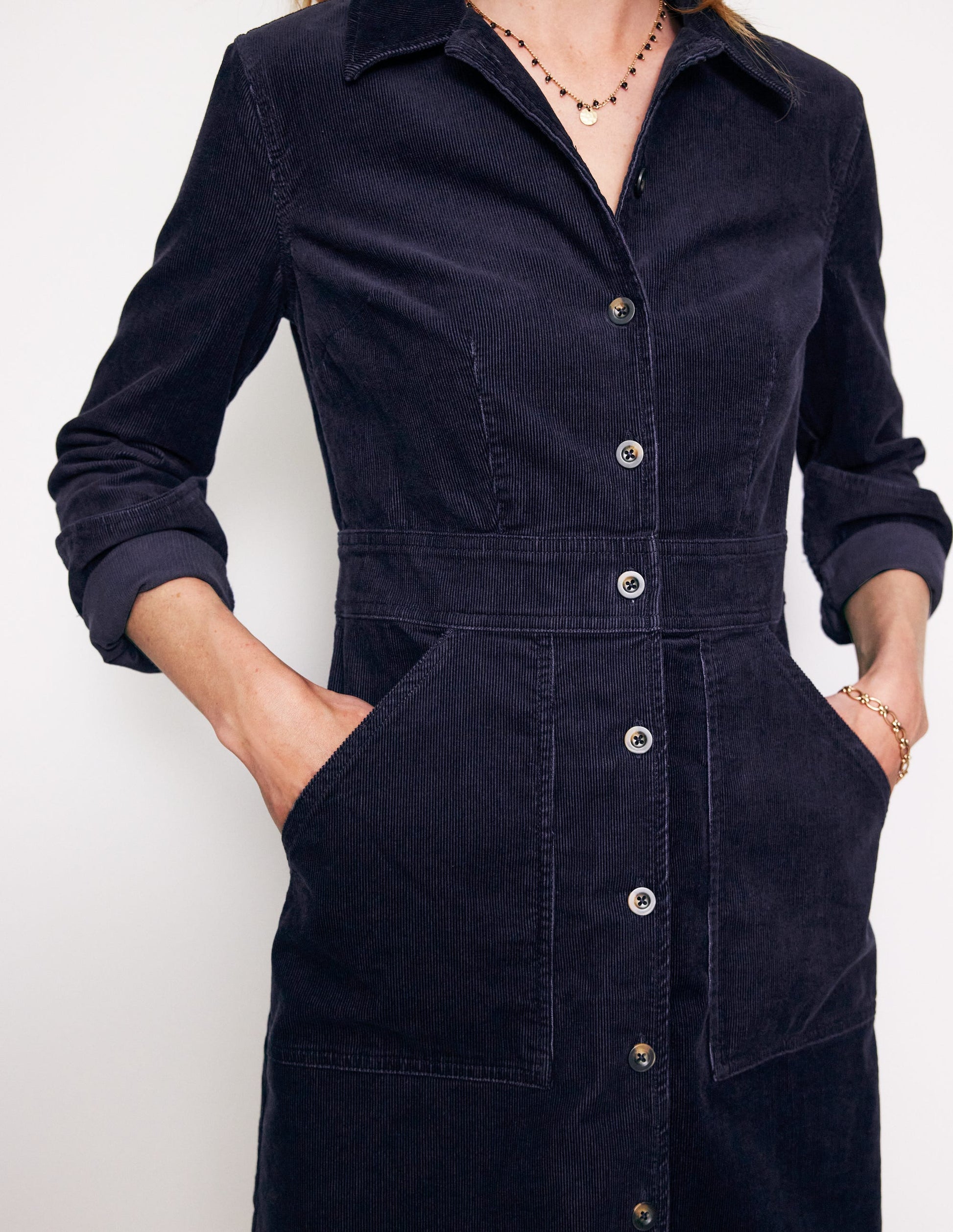 boden flora cord shirt dress Boden Flora Cord Brown Midi Dress Button Front Utility Patch Pocket Chic 8P