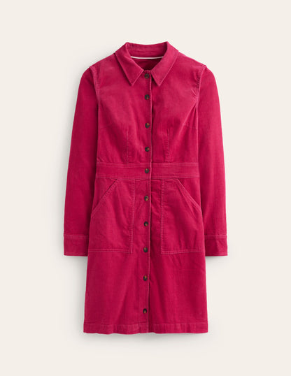 Flora Cord Shirt Dress-Cherries Jubilee-5