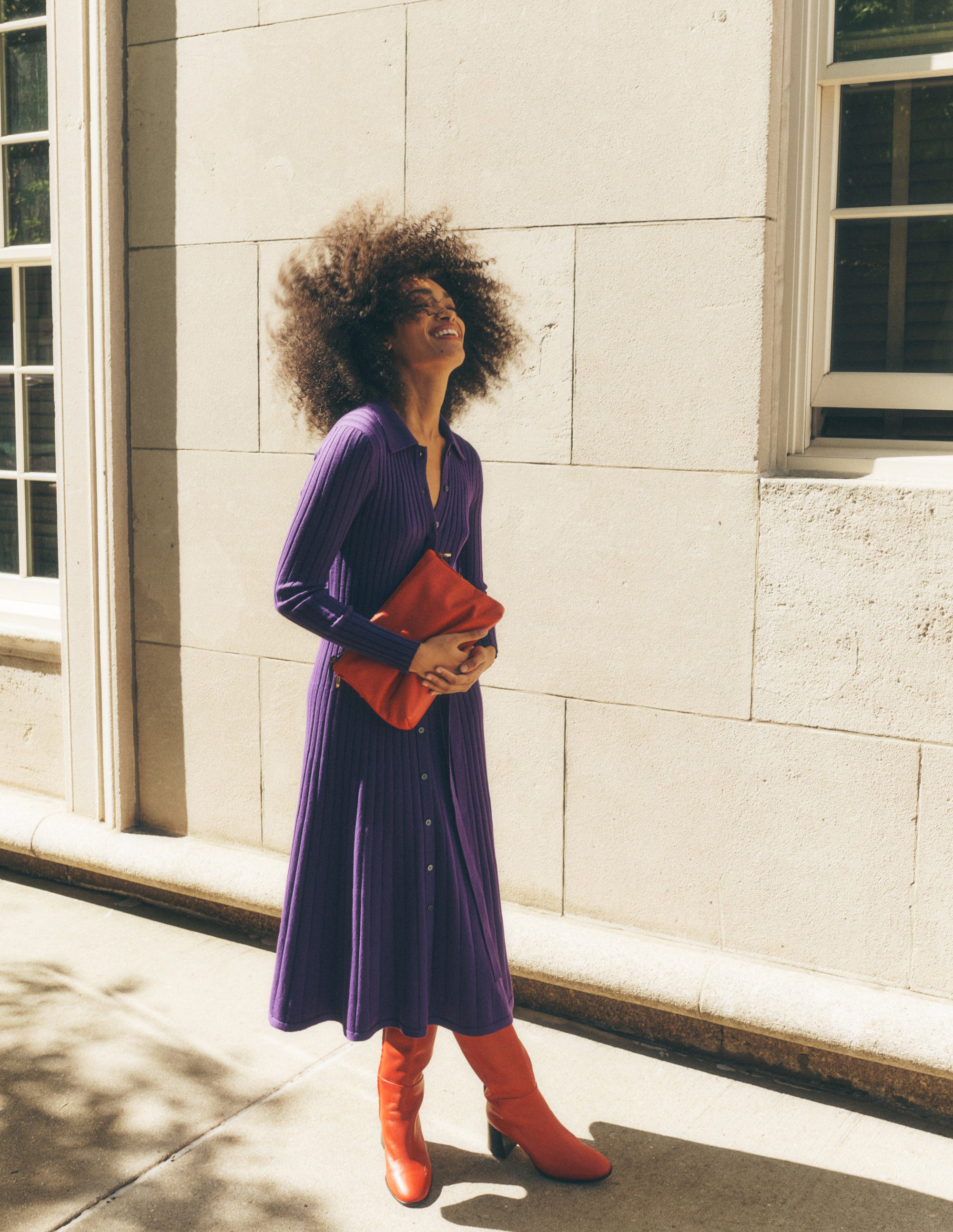 Rachel Knitted Shirt Dress-Amethyst - Image 5