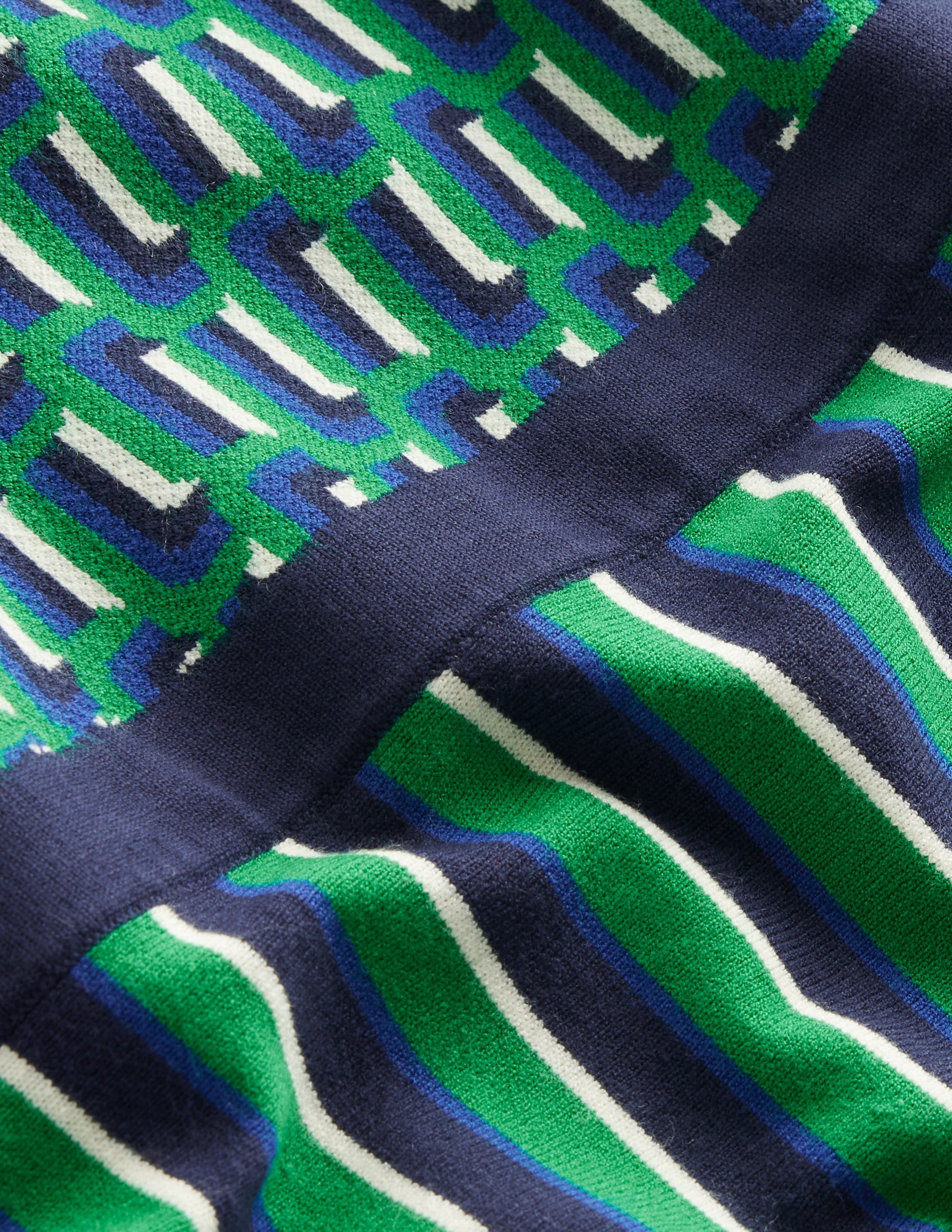 Maria Jacquard Knitted Dress-Rich Emerald, Jacquard - Image 7