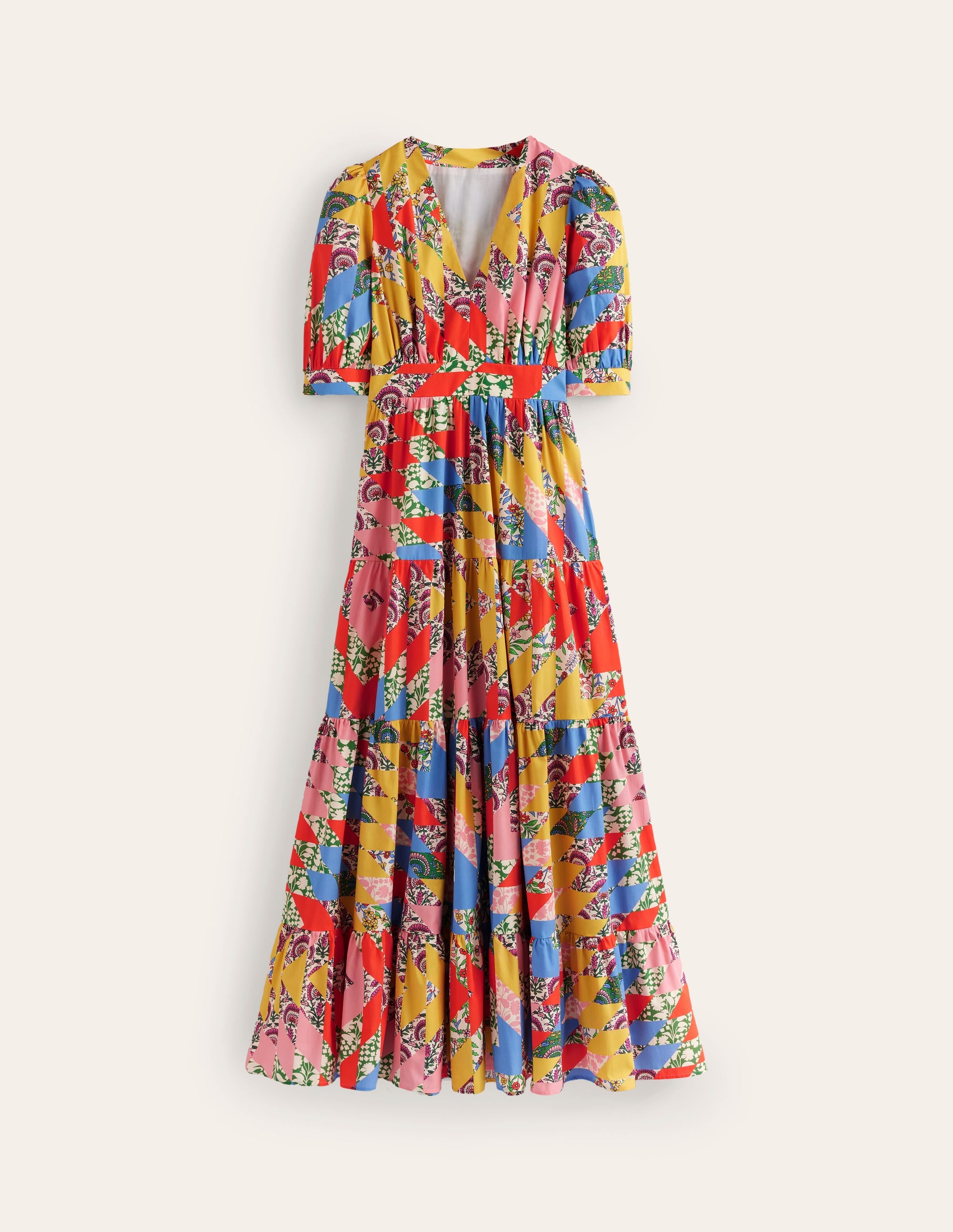 Bella Puff Sleeve Maxi Dress-Multi, Patchwork Floral - Image 6