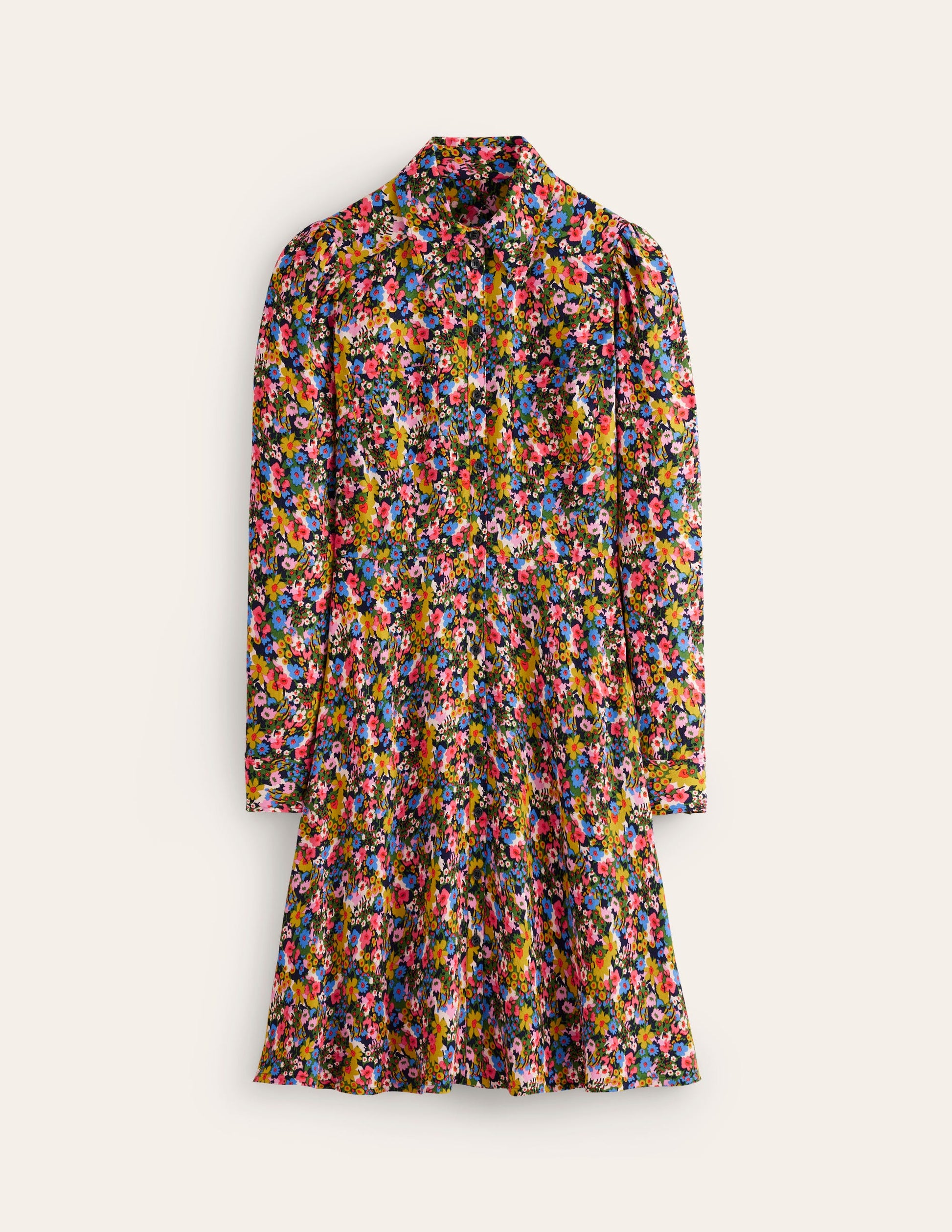 Pocket Detail Shirt Dress-Kale, Meadow Pop-6