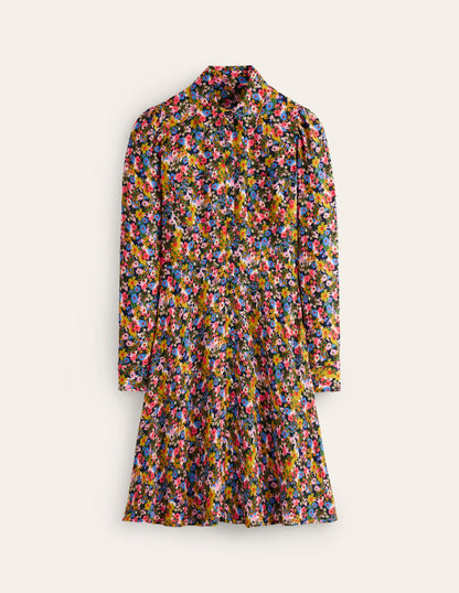 Pocket Detail Shirt Dress-Kale, Meadow Pop-6