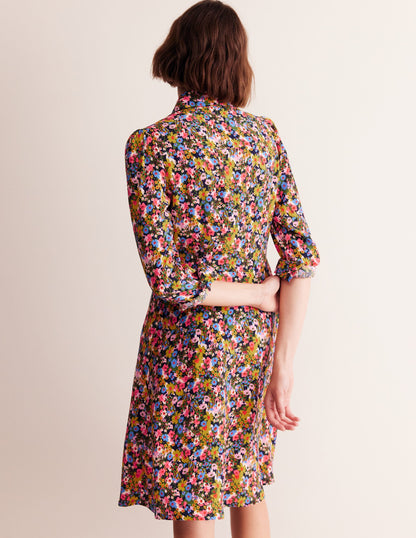 Pocket Detail Shirt Dress-Kale, Meadow Pop-3