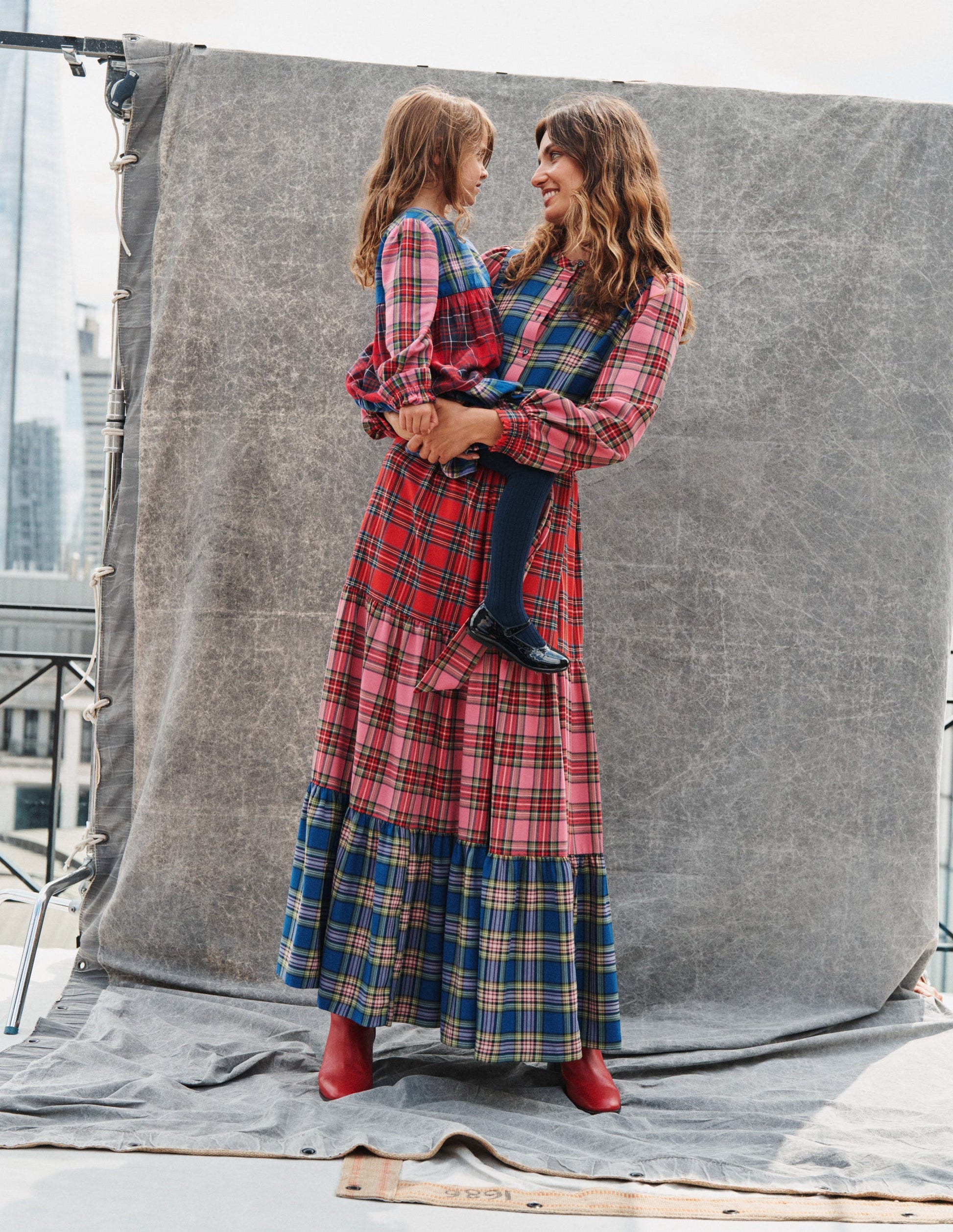 alba check maxi dress BODEN Alba Check Maxi Dress