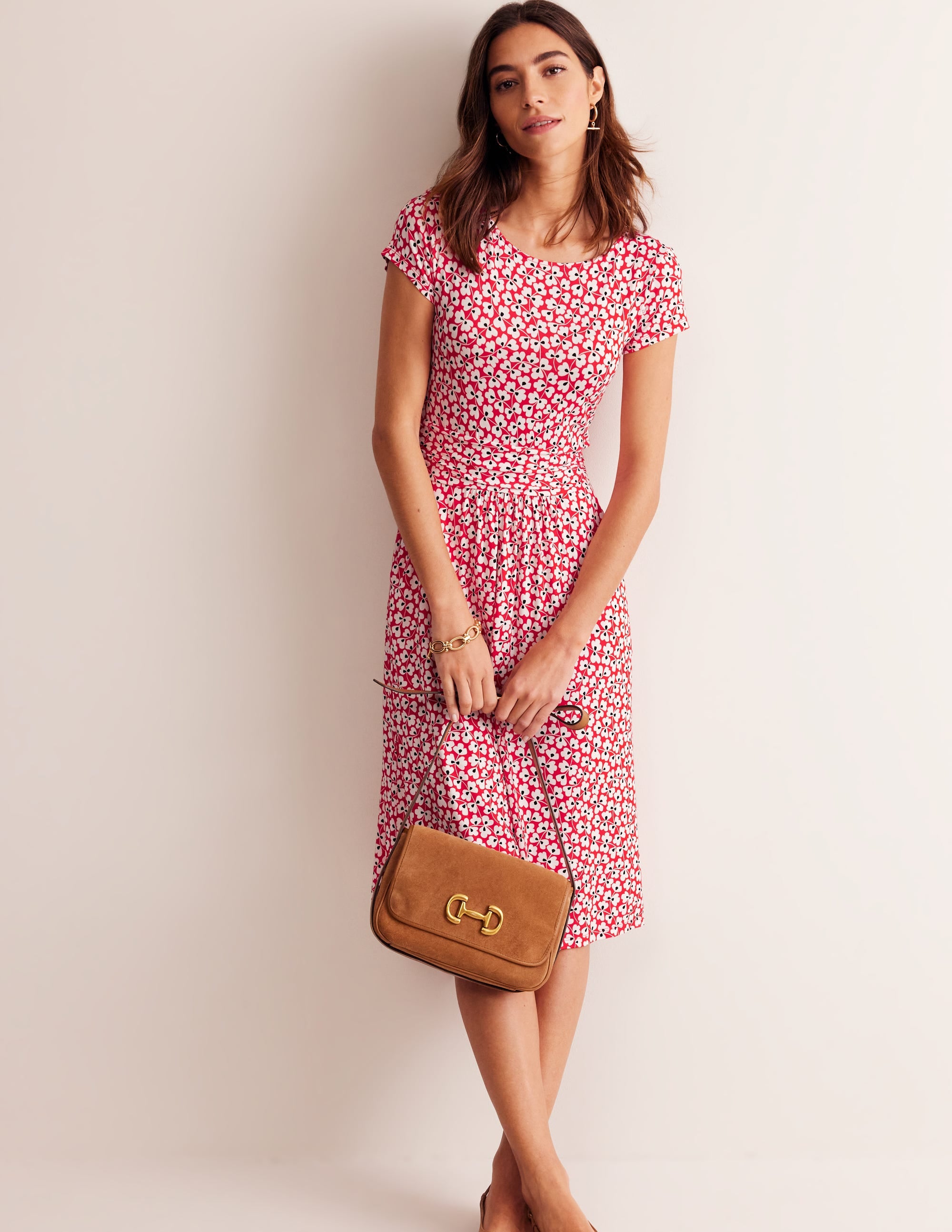 Amelie Jersey Dress-Rouge, Clover Whirl - Image 4