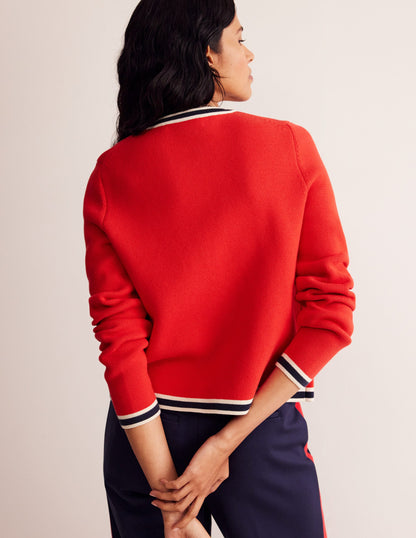 Holly Knitted Jacket-Hot Pepper Red-3