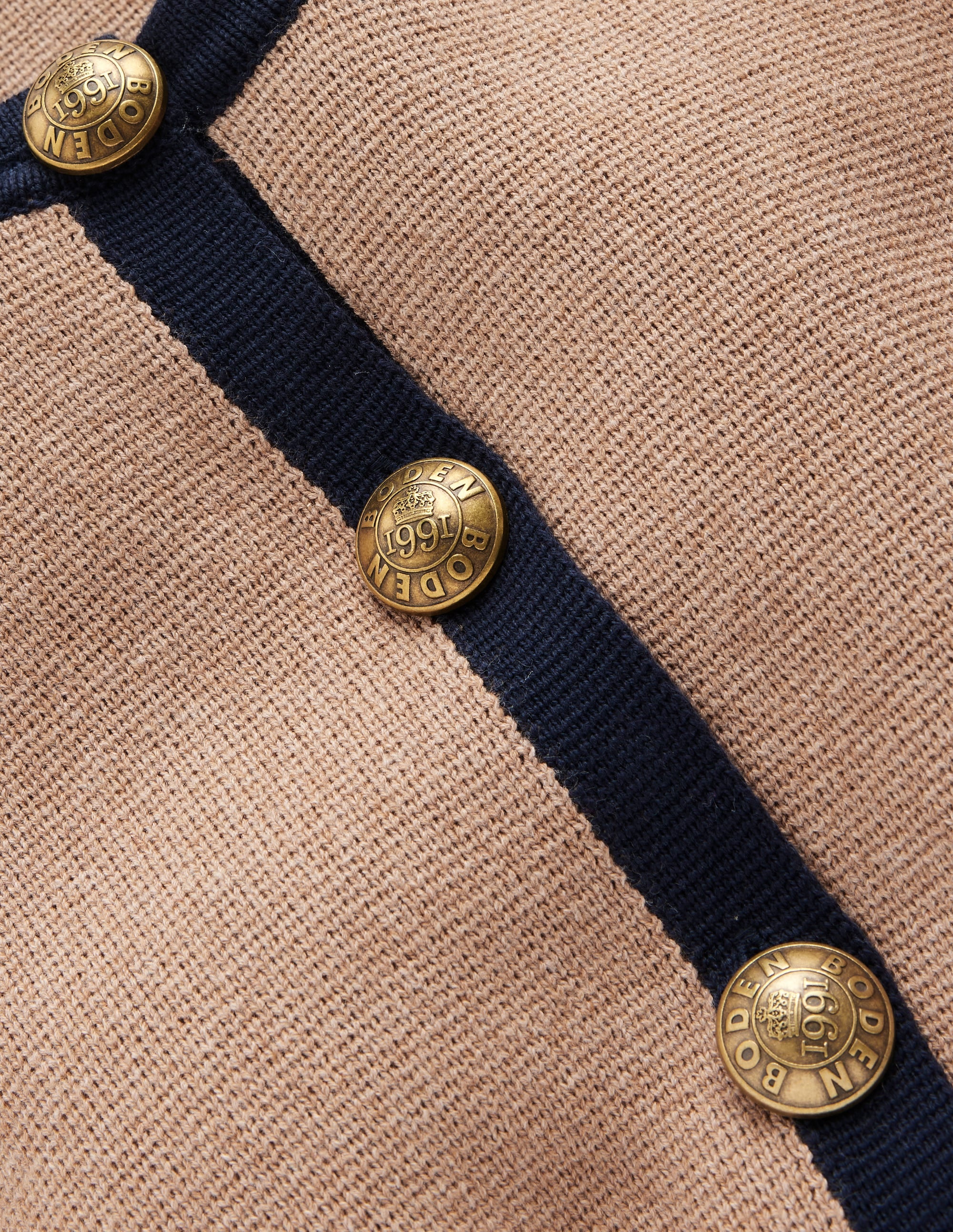 Holly Knitted Jacket-Camel, Navy - Image 7