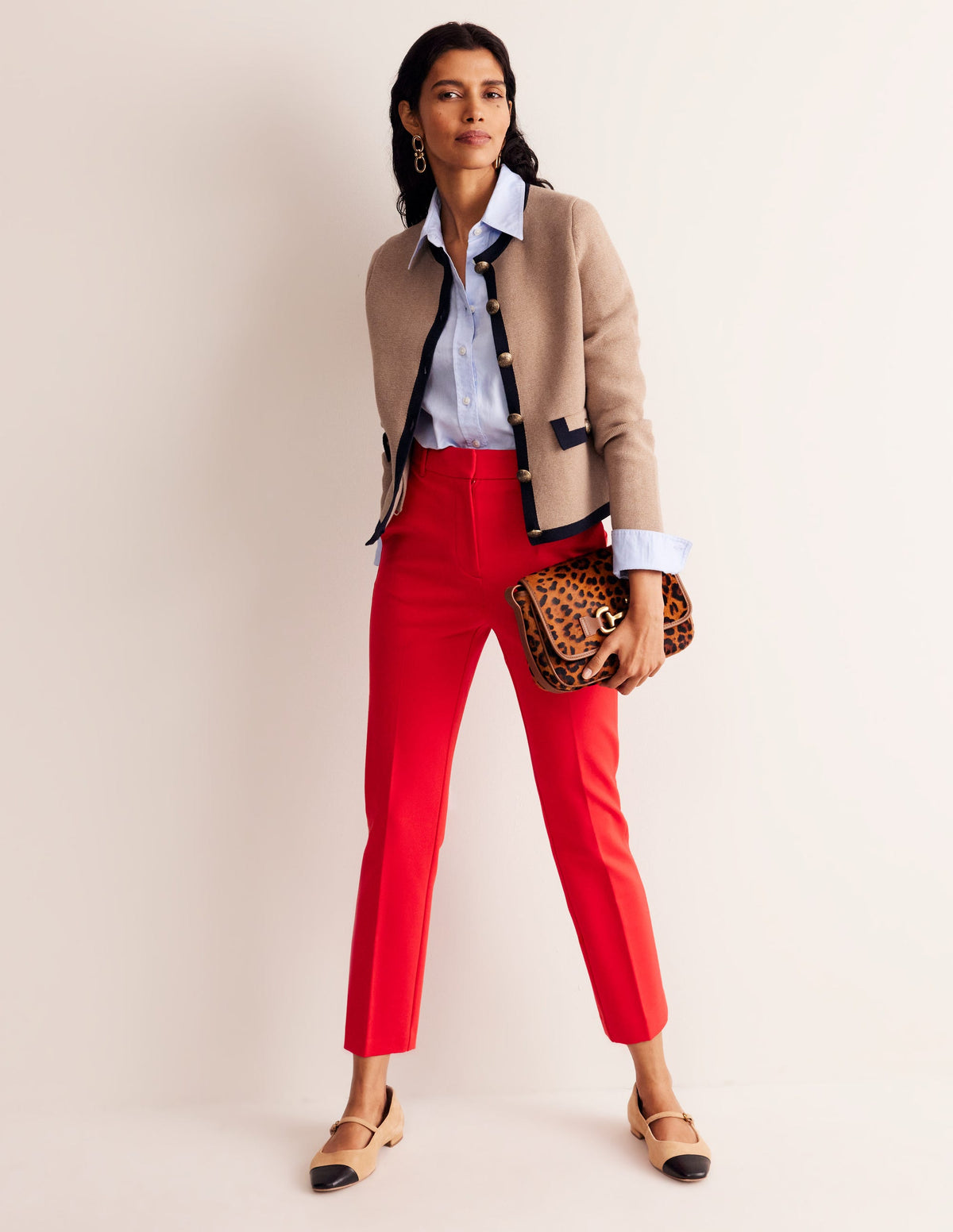 Holly Knitted Jacket-Camel, Navy - Image 4