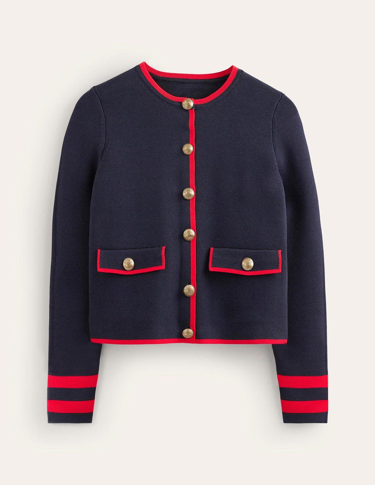 Holly Knitted Jacket-Navy, Rouge Red - Image 6